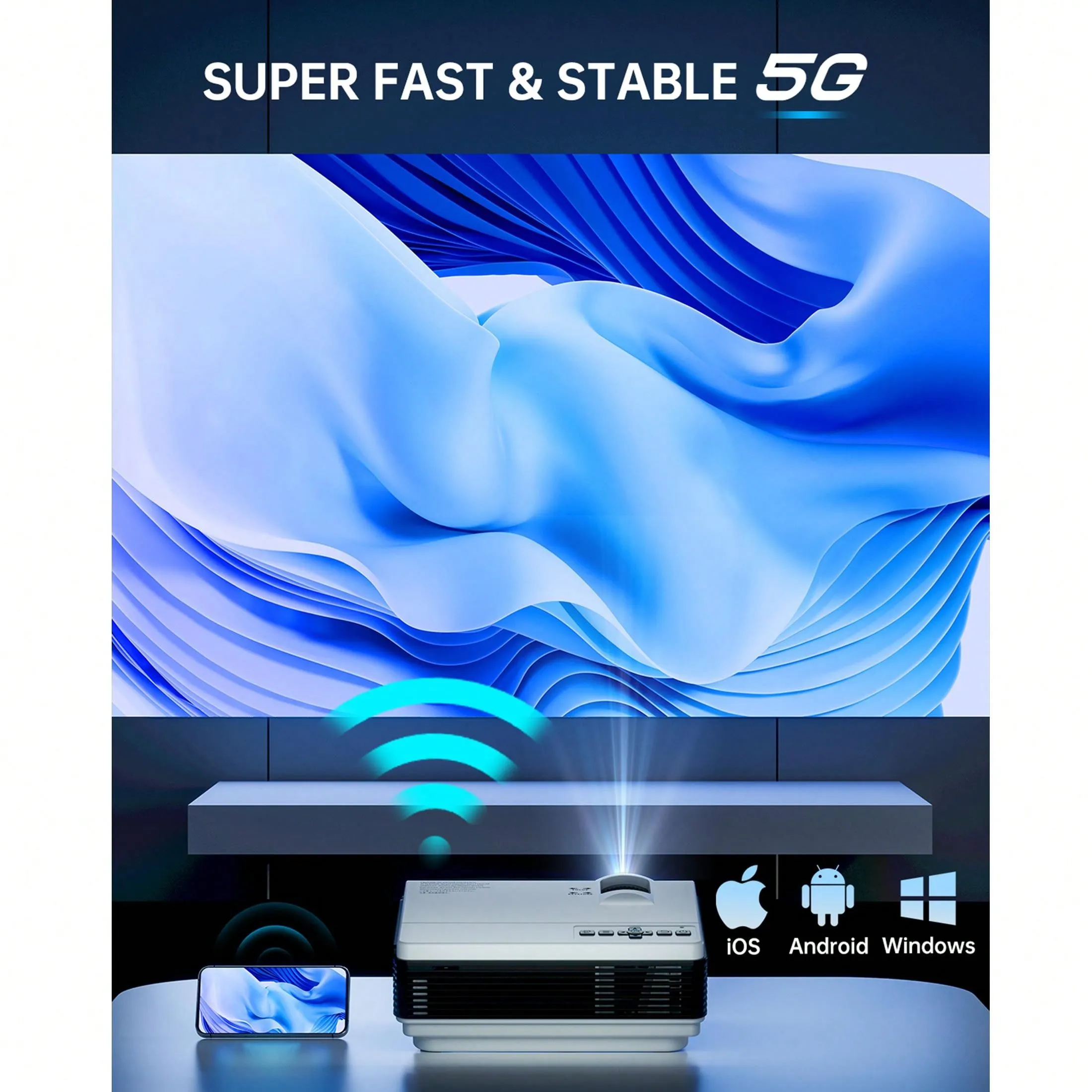[Eyesafe Display] 4K Support Projector With WiFi And Bluetooth