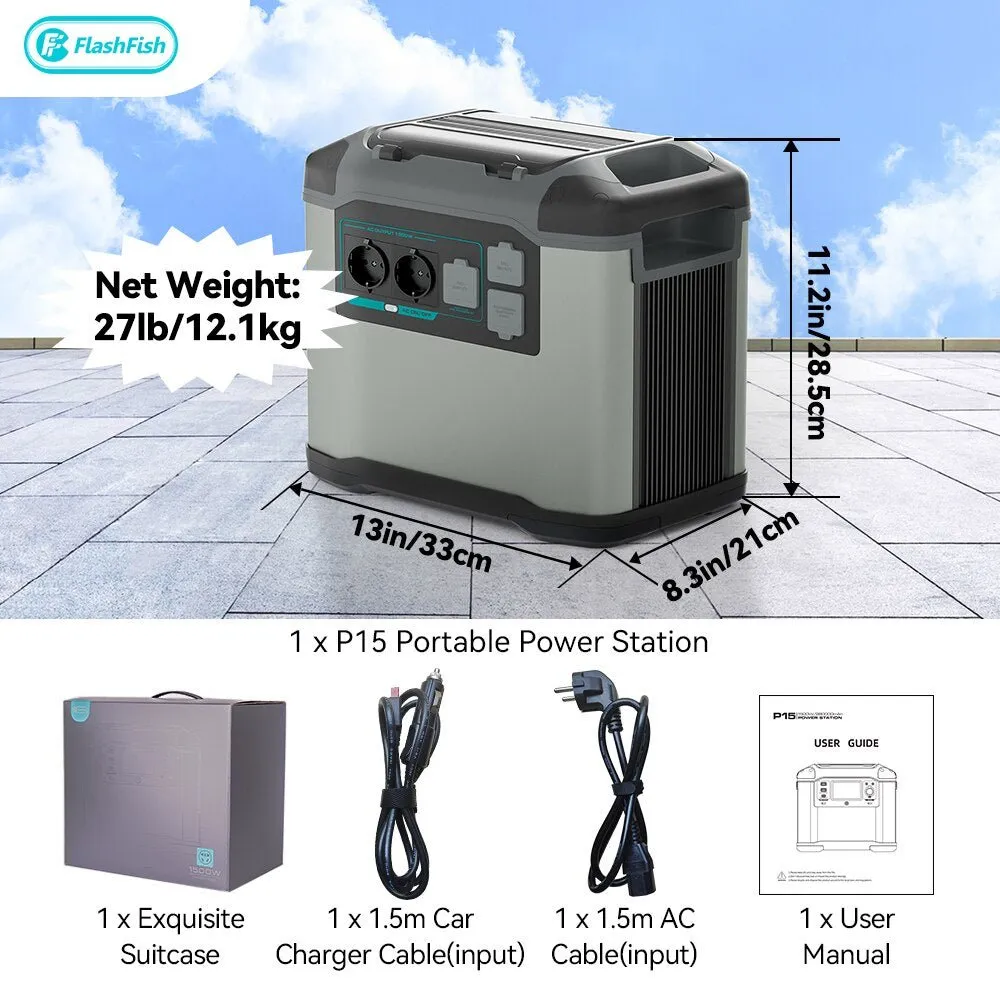 Flashfish P15 UPS Portable Power Station | 1500W 1008Wh