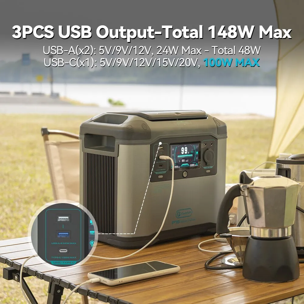 Flashfish P15 UPS Portable Power Station | 1500W 1008Wh