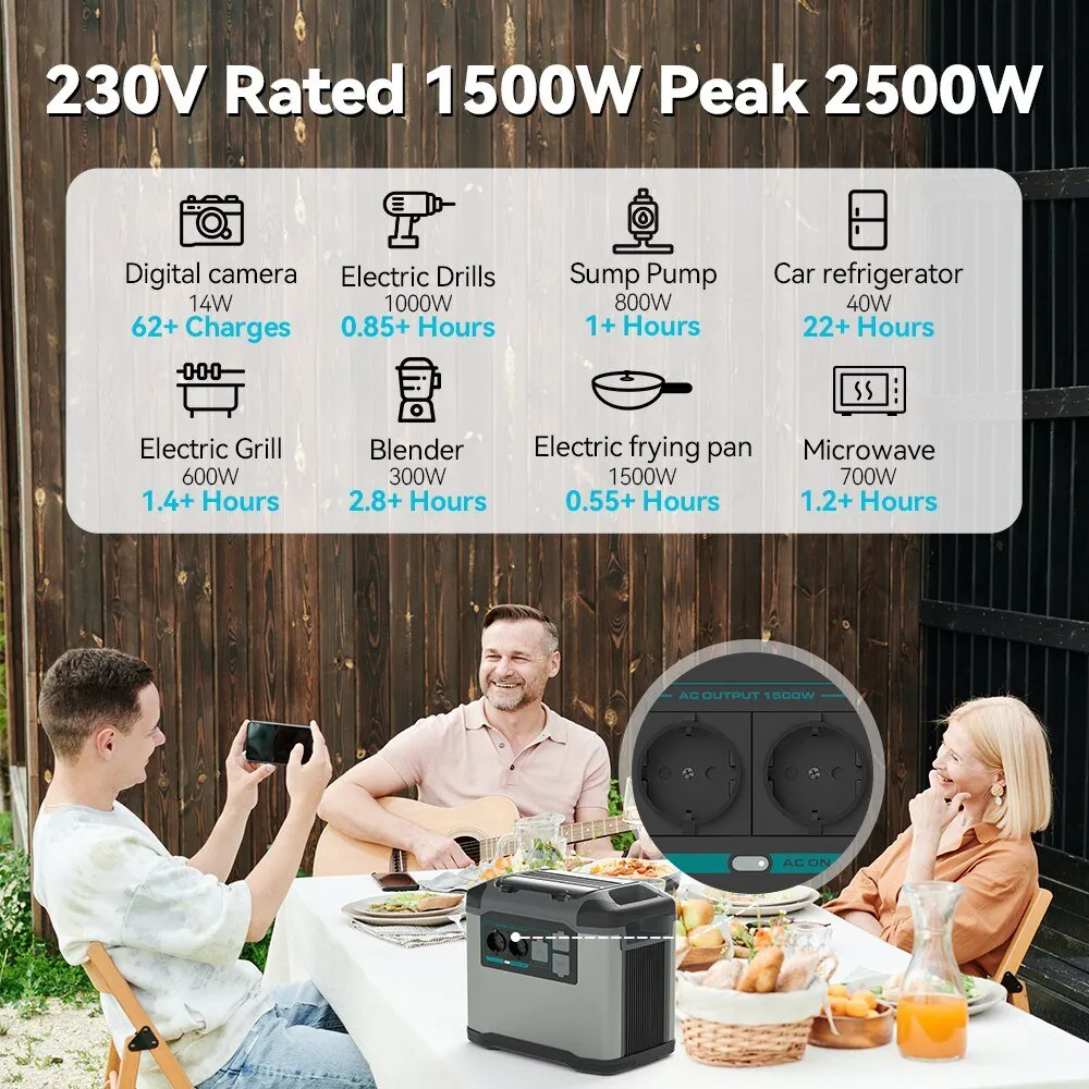 Flashfish P15 UPS Portable Power Station | 1500W 1008Wh