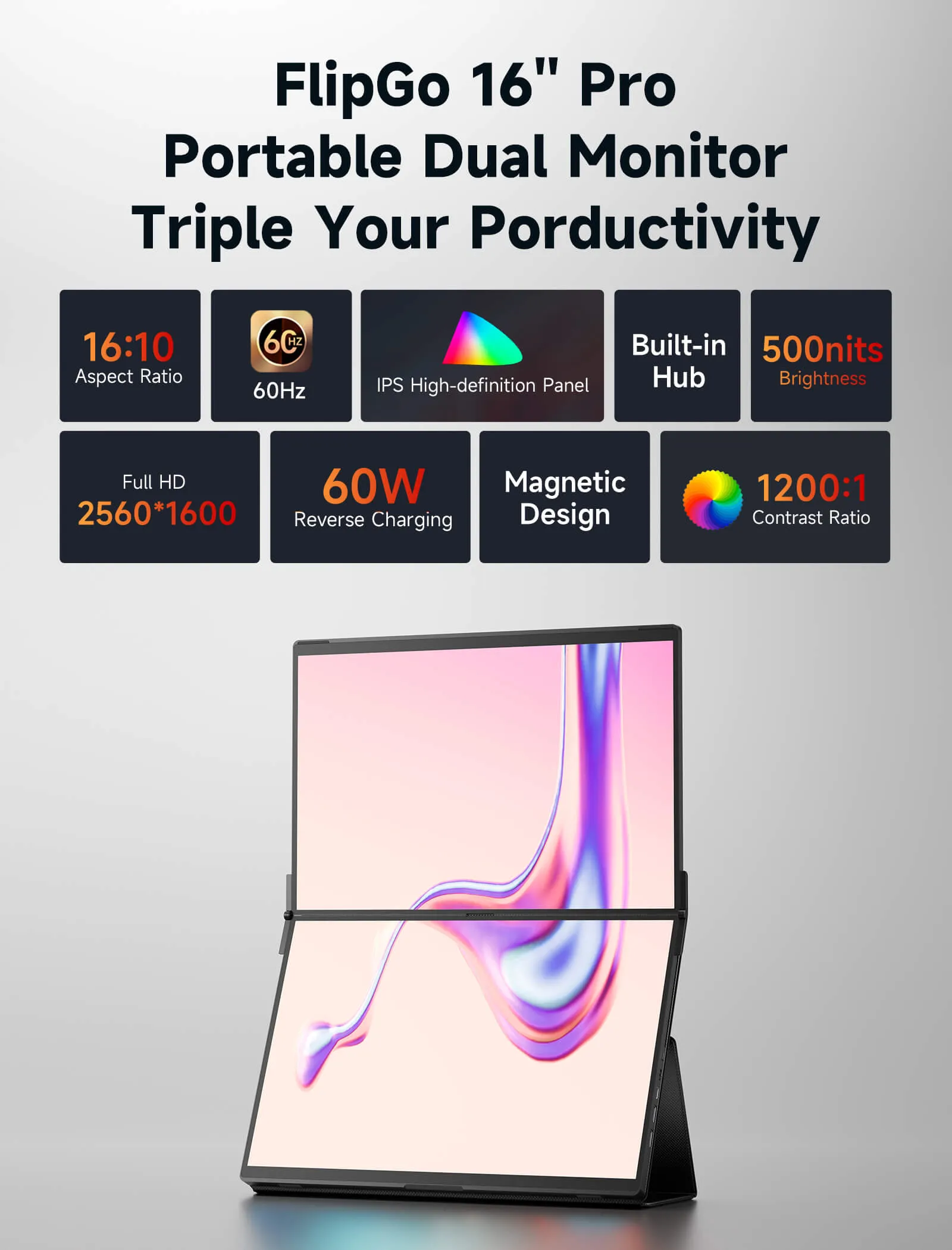 FlipGo Portable Dual Monitor