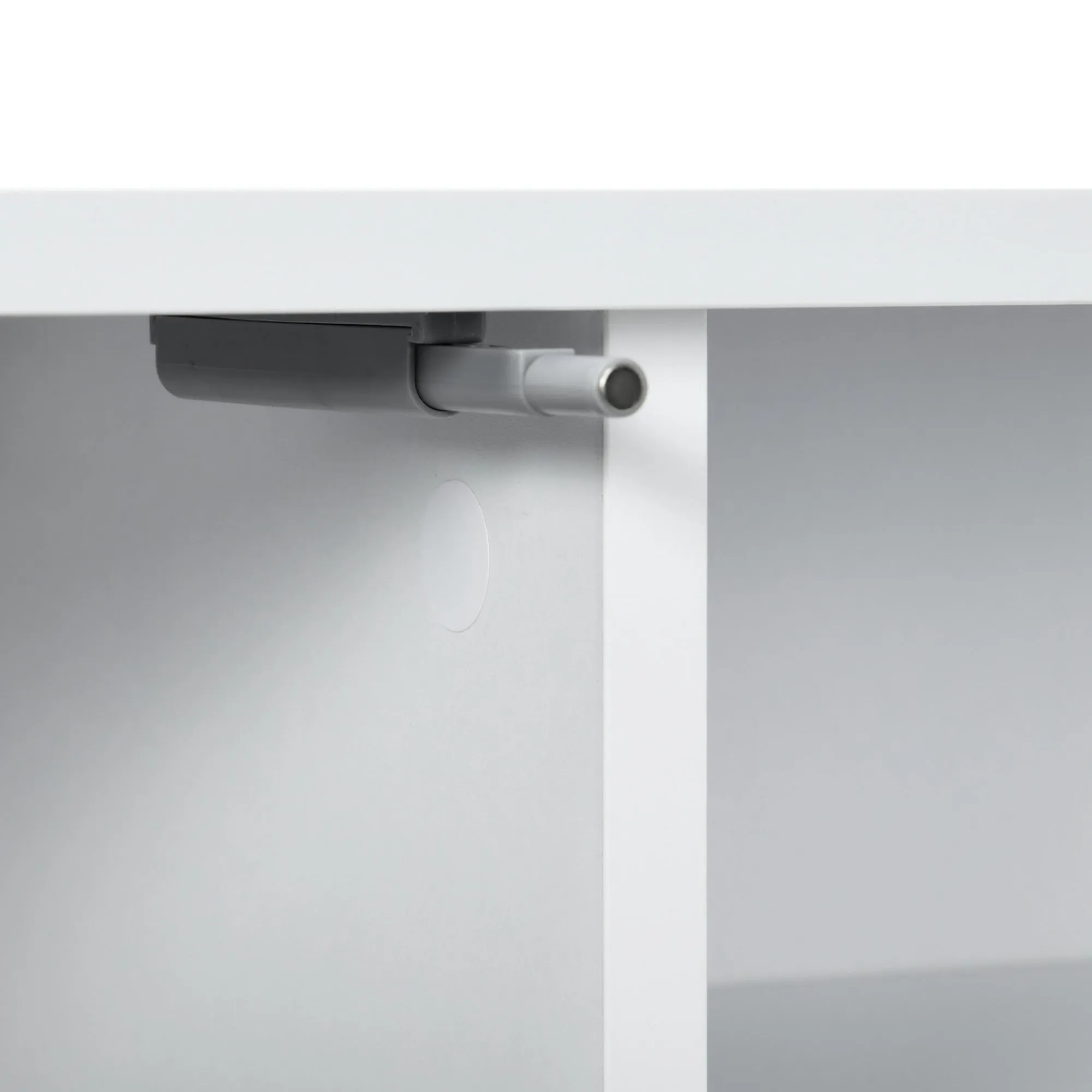 Floating TV Stand Cabinet for TVs up to 60", Wall Mounted TV Unit w/ Open Shelf, Storage Cupboards, Cable Management, White