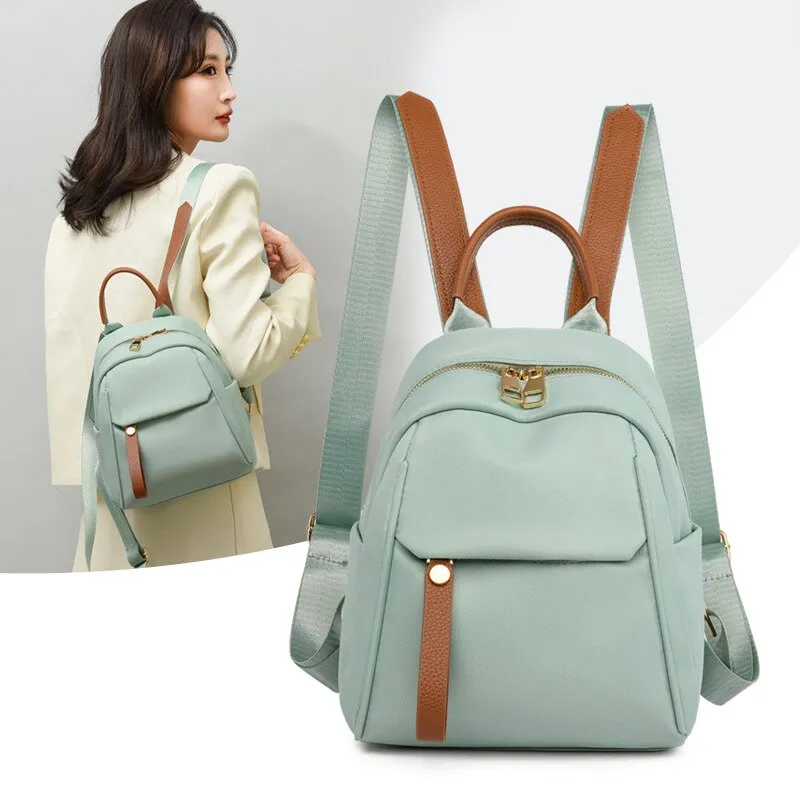 FLYTONN Fashion Shoulder Bag for Women Trend Lightweight Oxford Cloth Waterproof Leisure Travel Backpack Mini Backpack