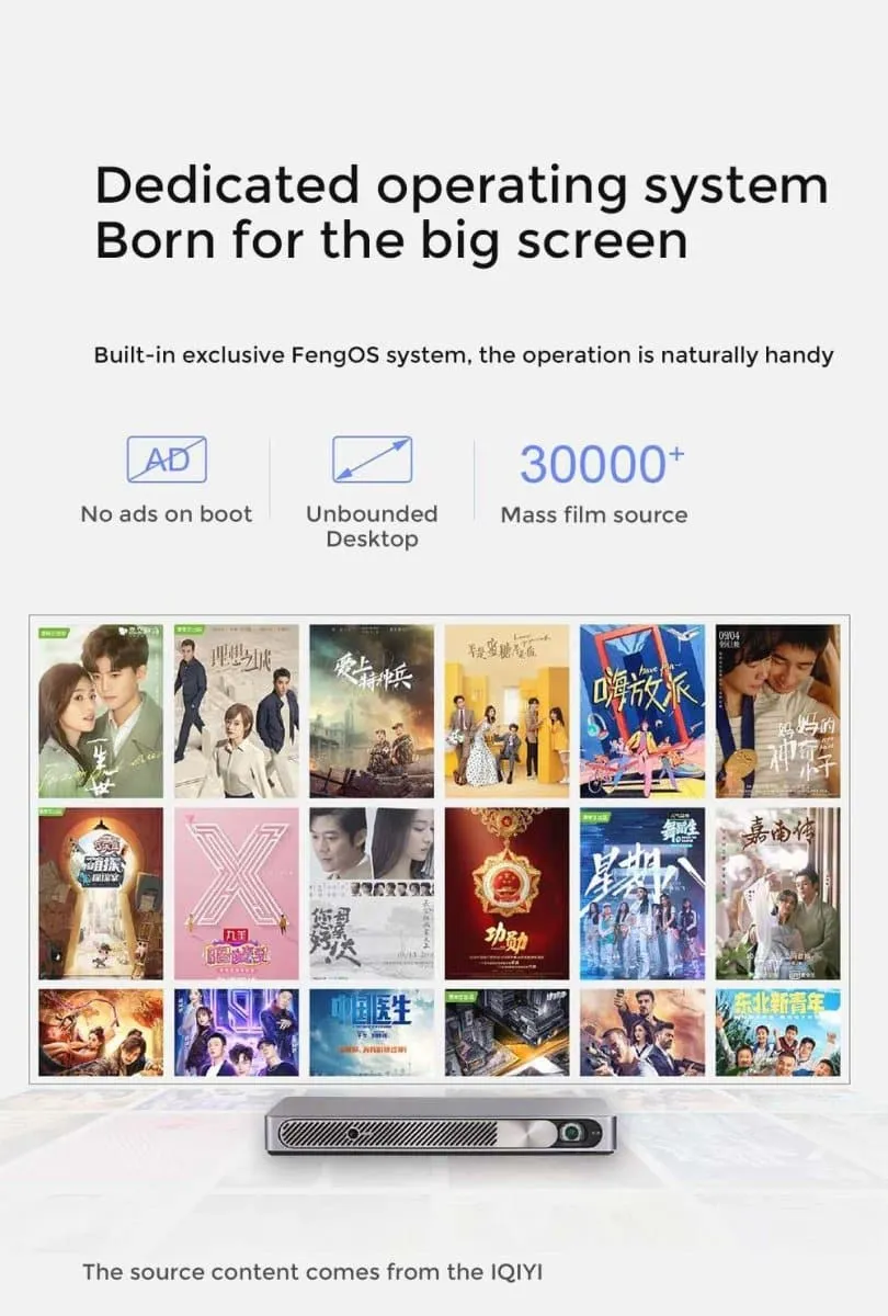Formovie X1 Pocket Laser Projector 500 ISO lumens Full HD Smart 1080P Portable