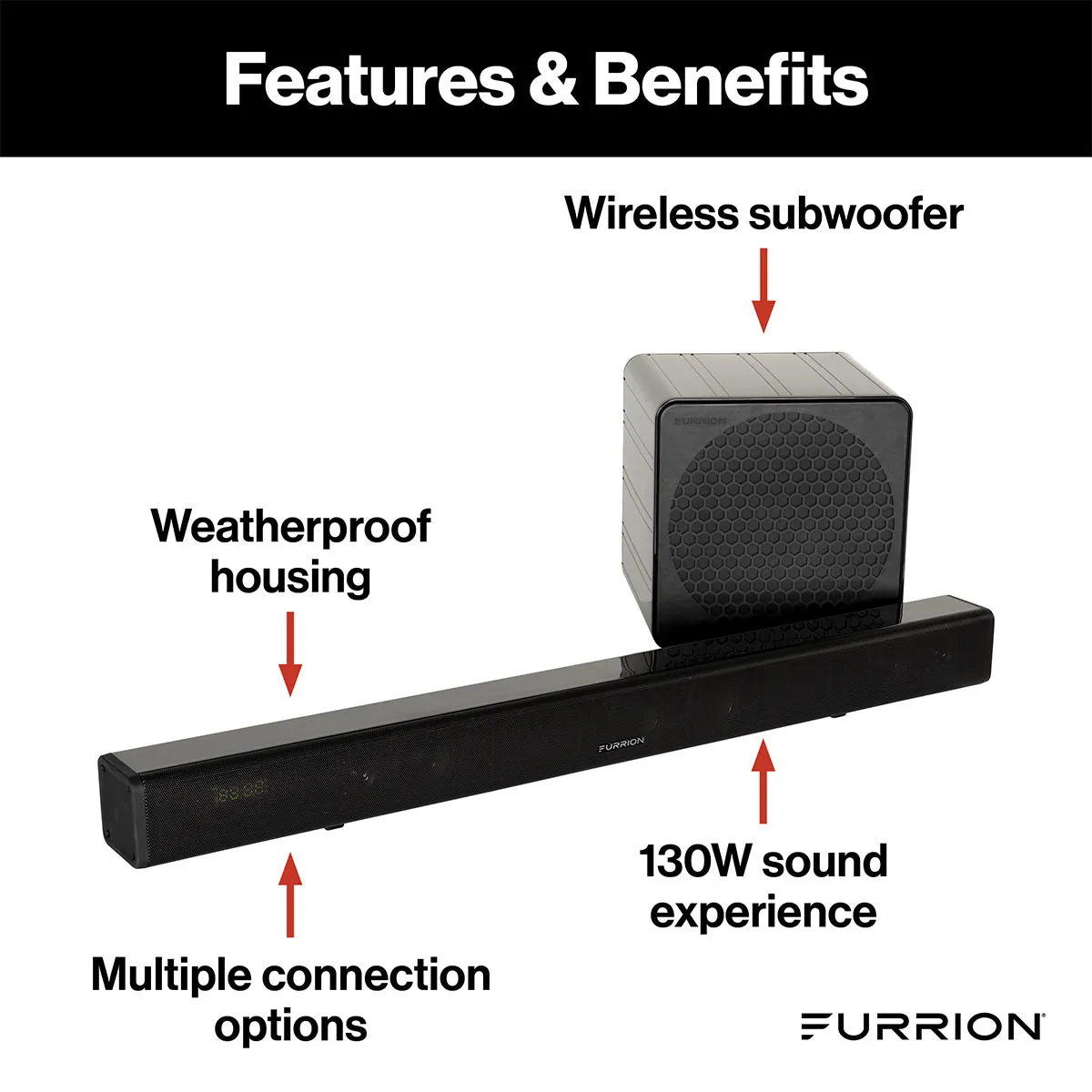 Furrion FDUP55CSA 55" Aurora Partial Sun Outdoor TV with 2.1 Sound System