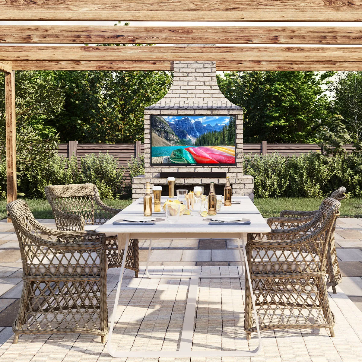 Furrion FDUP55CSA 55" Aurora Partial Sun Outdoor TV with 2.1 Sound System