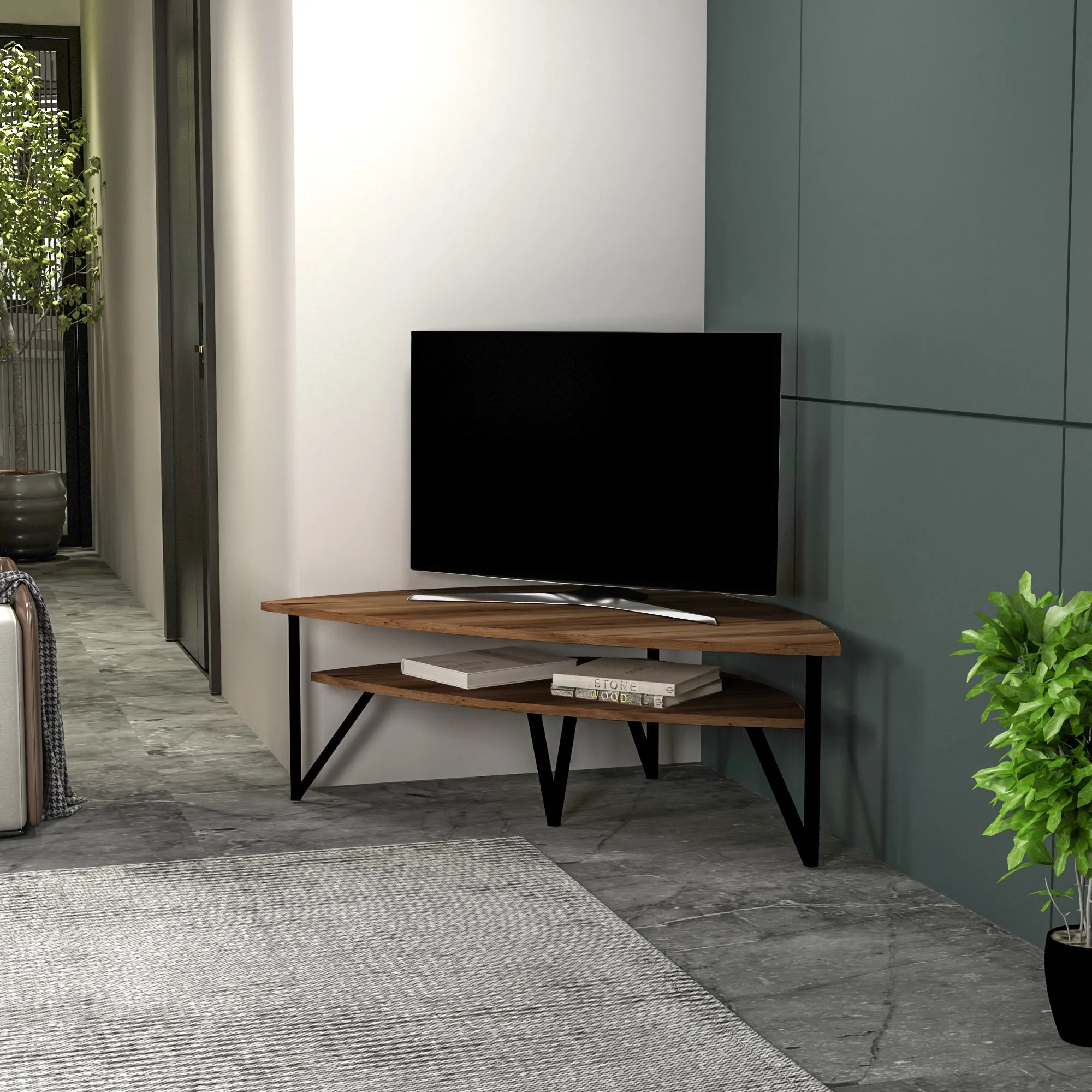 Galen Corner TV Stand Entertainment Center
