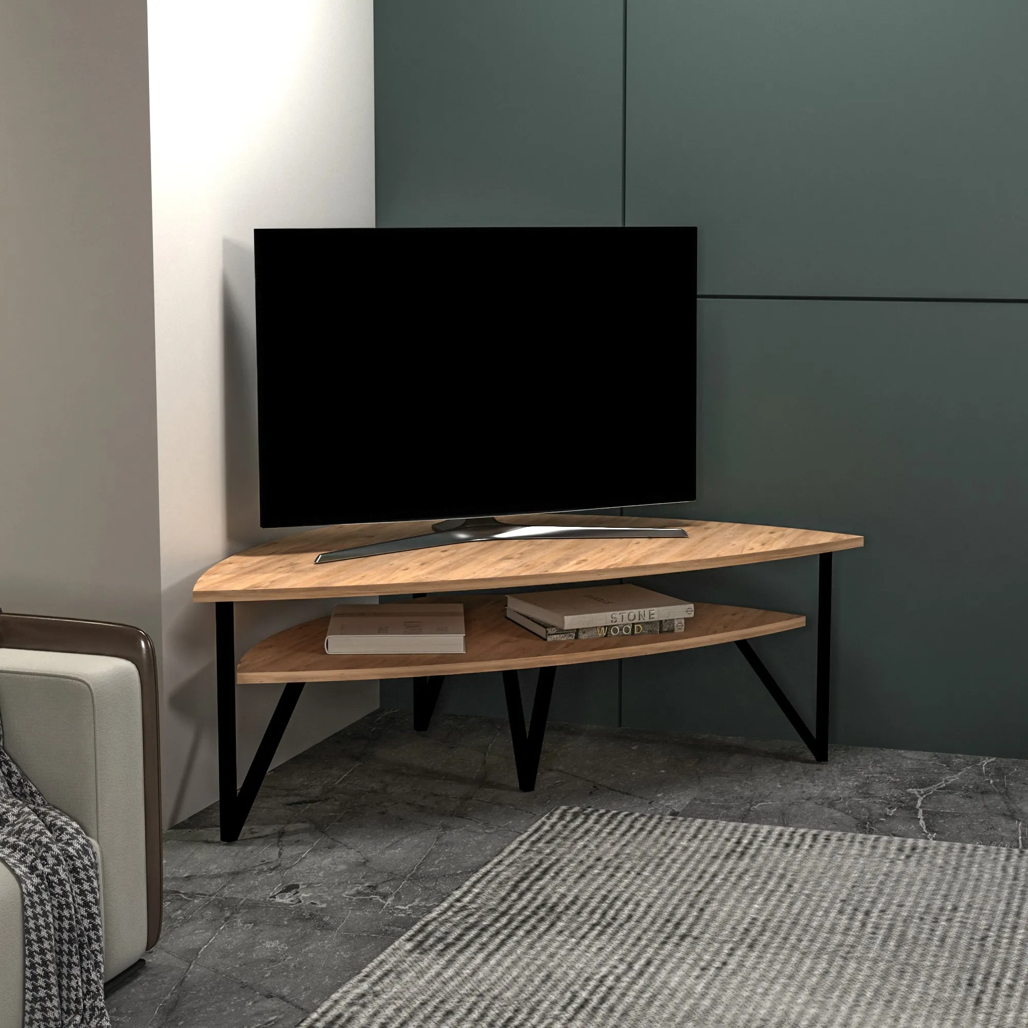 Galen Corner TV Stand Entertainment Center
