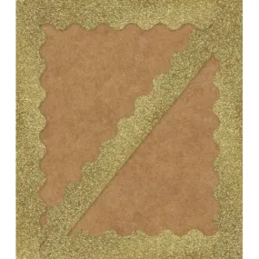 Gold Glitter Scalloped Borders