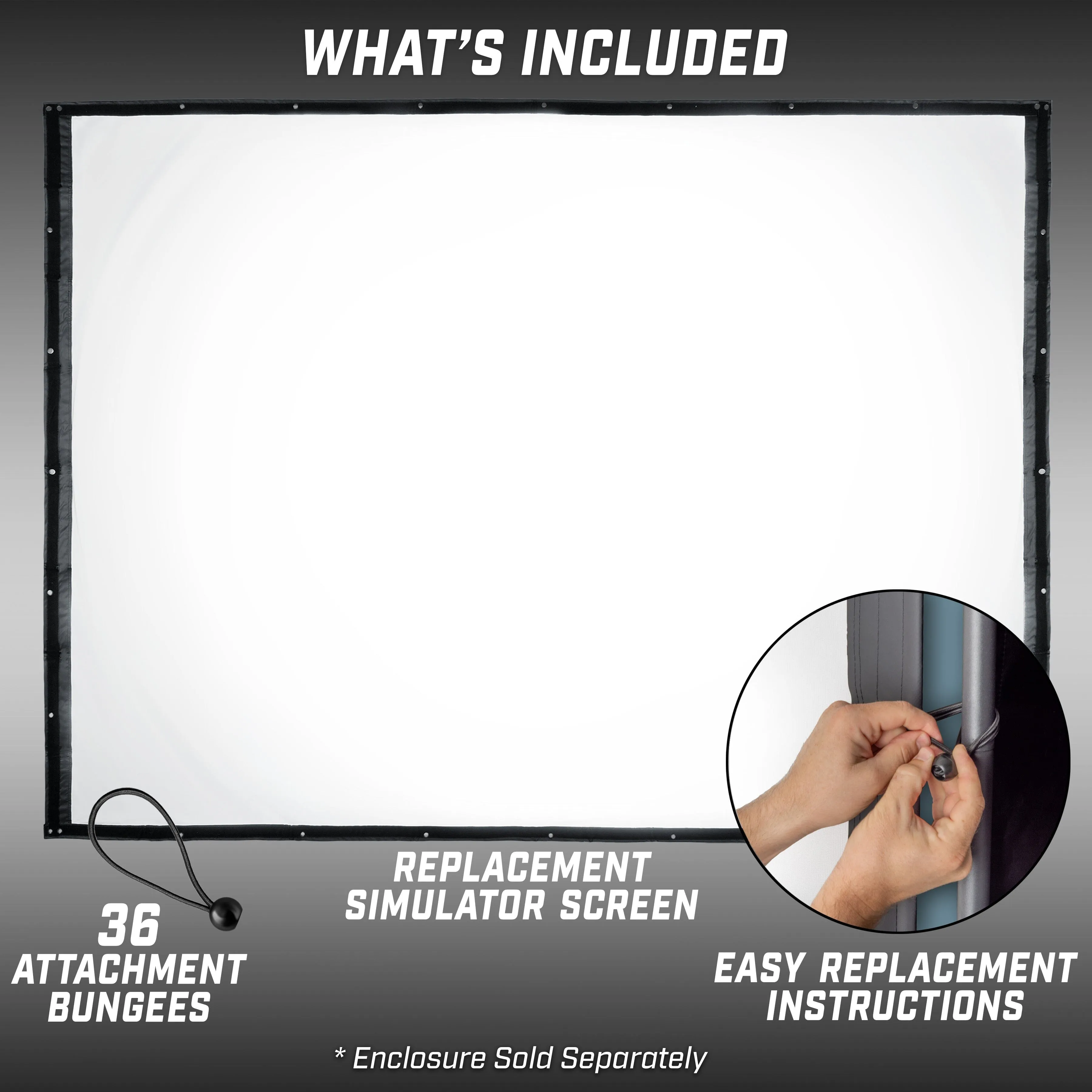 GoSports Replacement Sim Screen - Only Compatible with GoSports 10' x 8' Golf Simulator Enclosure