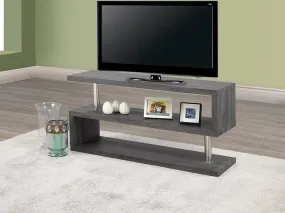Grey Distressed-Wood Waterfall TV Stand