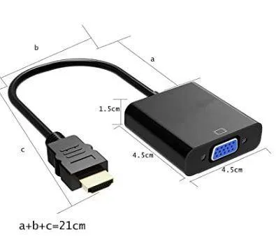 HDMI To VGA Cable Adapter Converter 1080P Video Cable   Audio For Computer - Brand-new