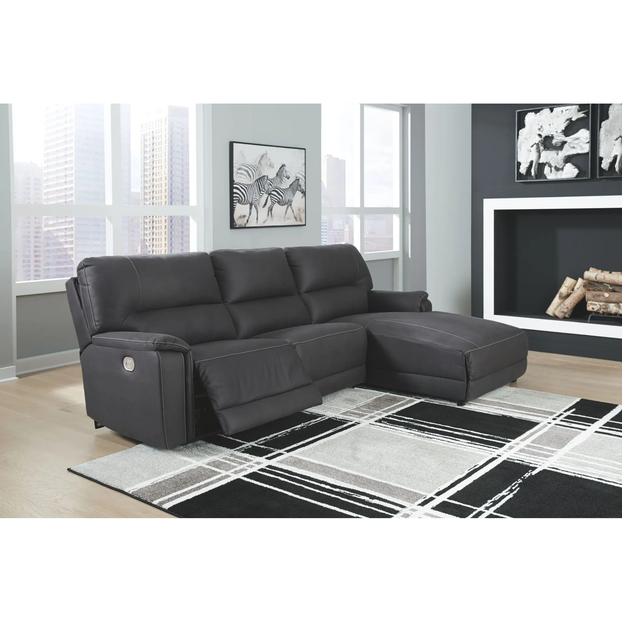 Henefer 3 Piece Power Reclining Sofa Chaise