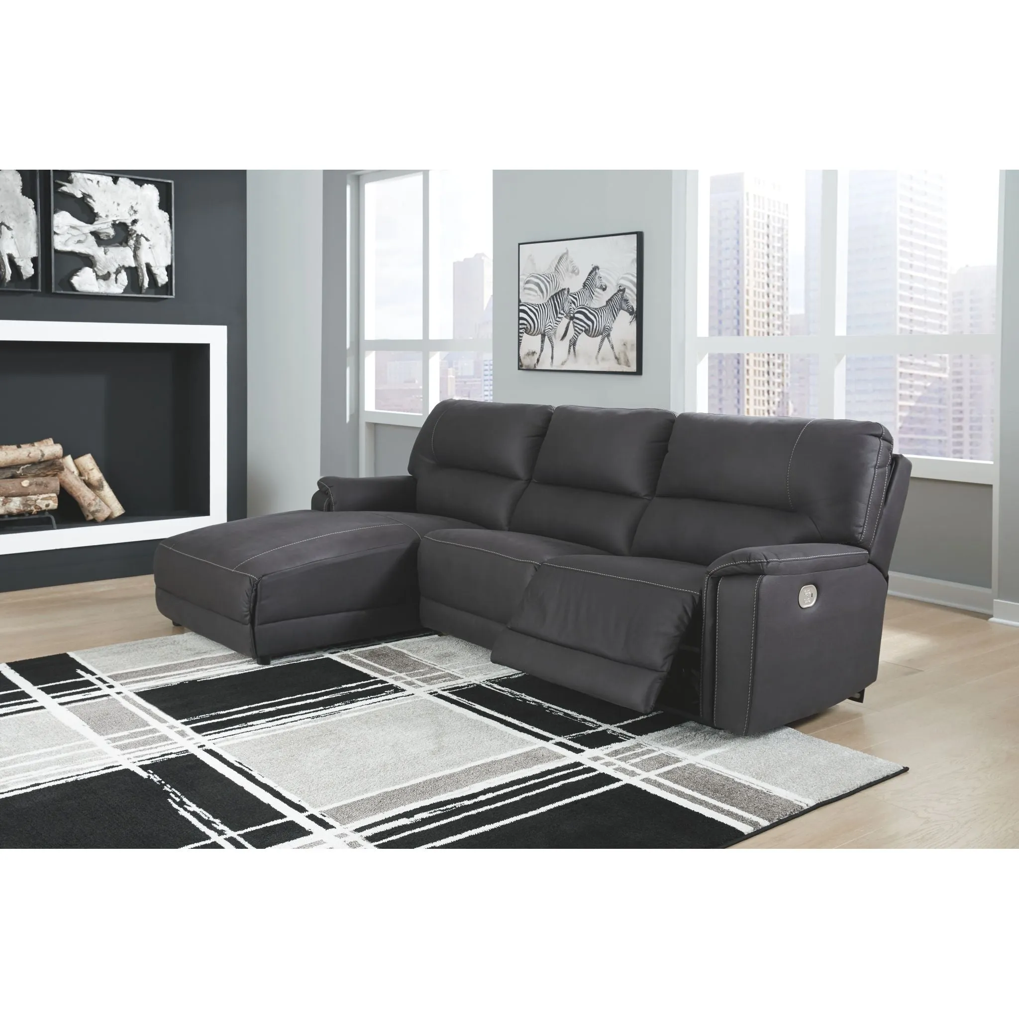 Henefer 3 Piece Power Reclining Sofa Chaise