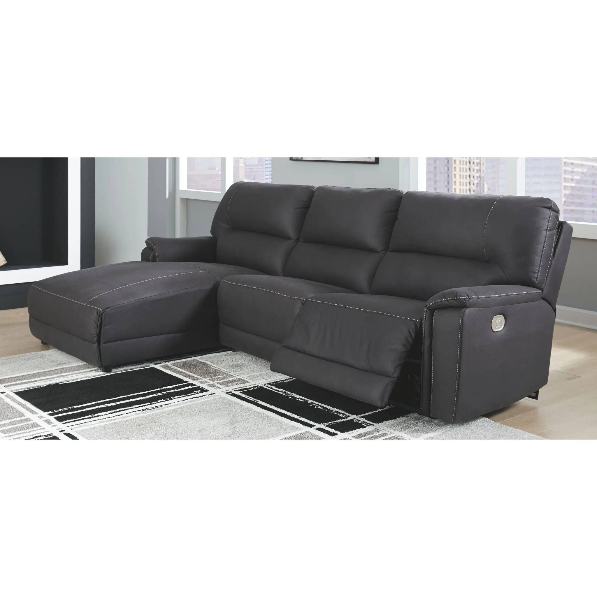 Henefer 3 Piece Power Reclining Sofa Chaise