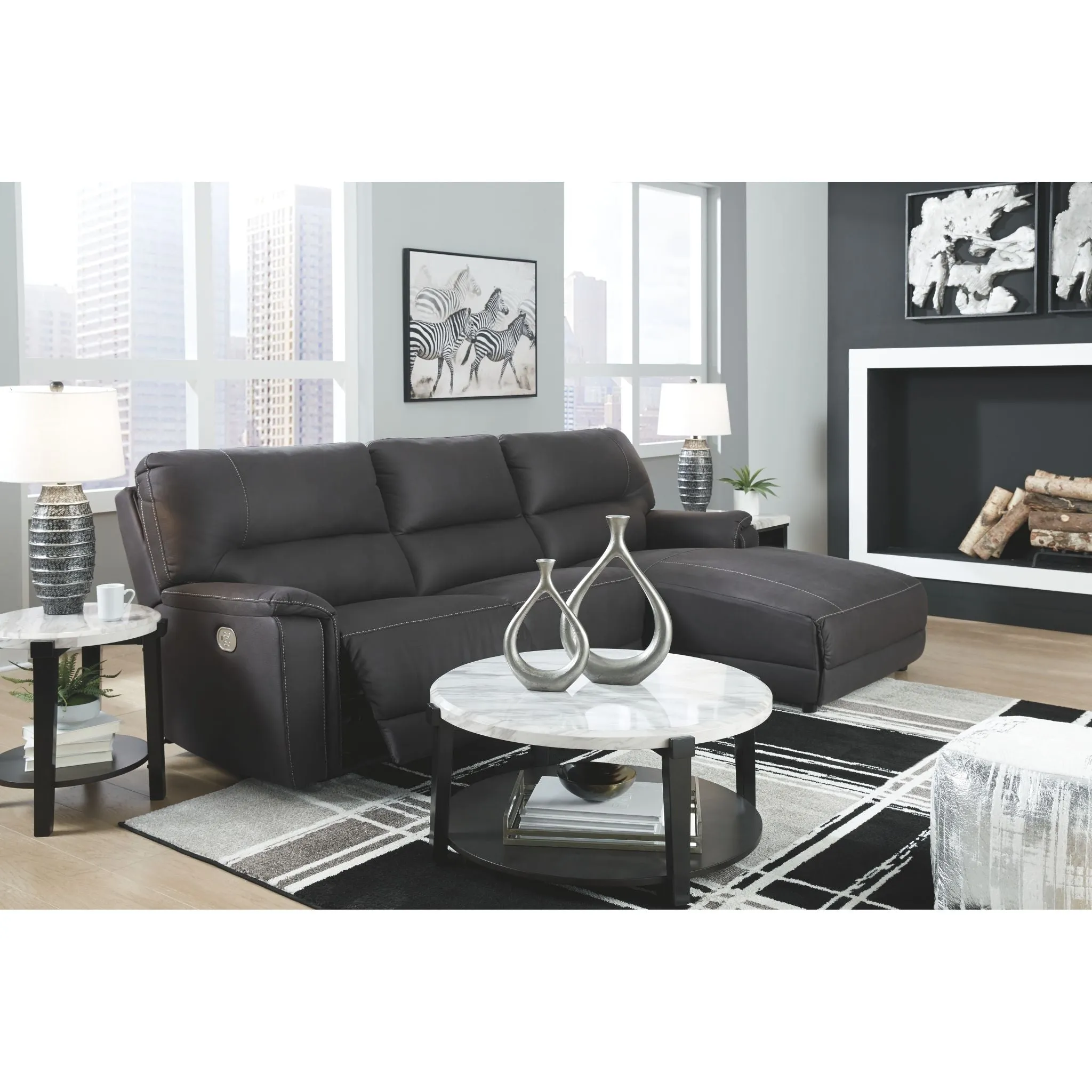 Henefer 3 Piece Power Reclining Sofa Chaise