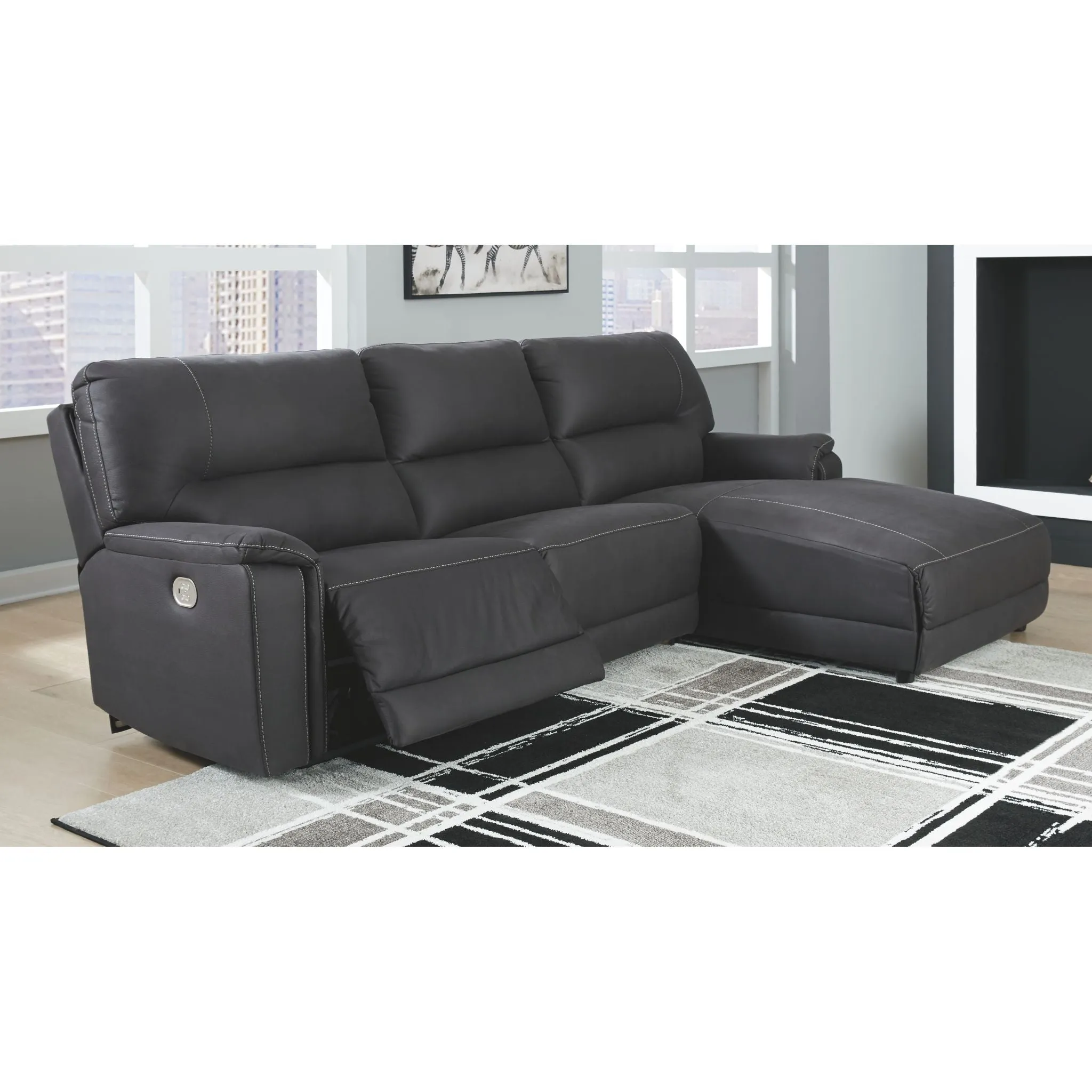Henefer 3 Piece Power Reclining Sofa Chaise