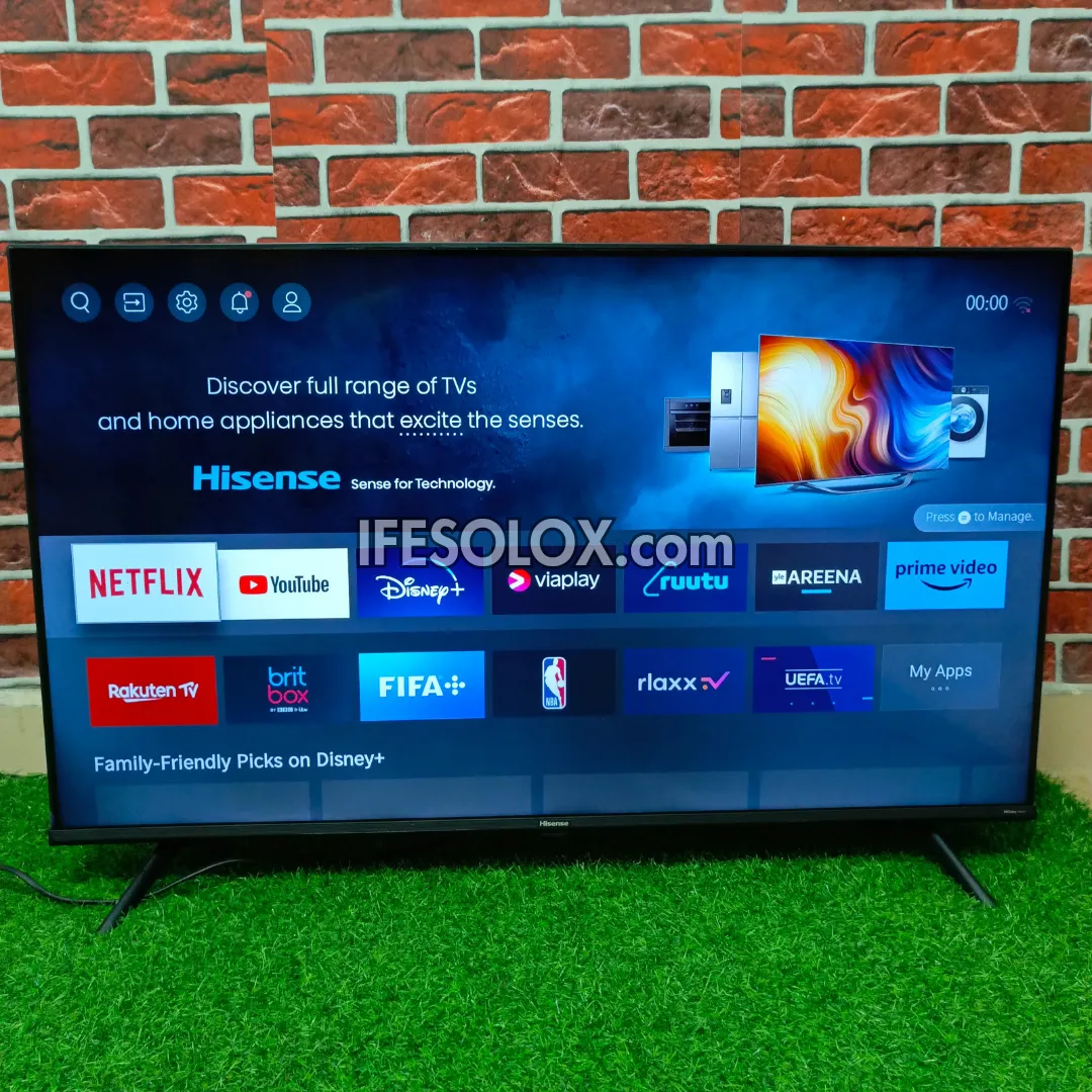 Hisense 43 inch 43A6G VIDAA Smart 4K UHD LED Frameless TV (Built-in Bluetooth, WiFi, Miracast) - Foreign Used