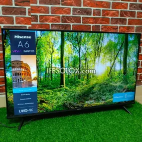 Hisense 43 inch 43A6G VIDAA Smart 4K UHD LED Frameless TV (Built-in Bluetooth, WiFi, Miracast) - Foreign Used