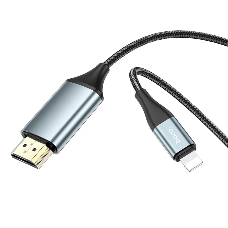 Hoco. UA15 On-Screen Braided Cable For iPhone To HDTV Audio & Video HD Cable Adapter 2m