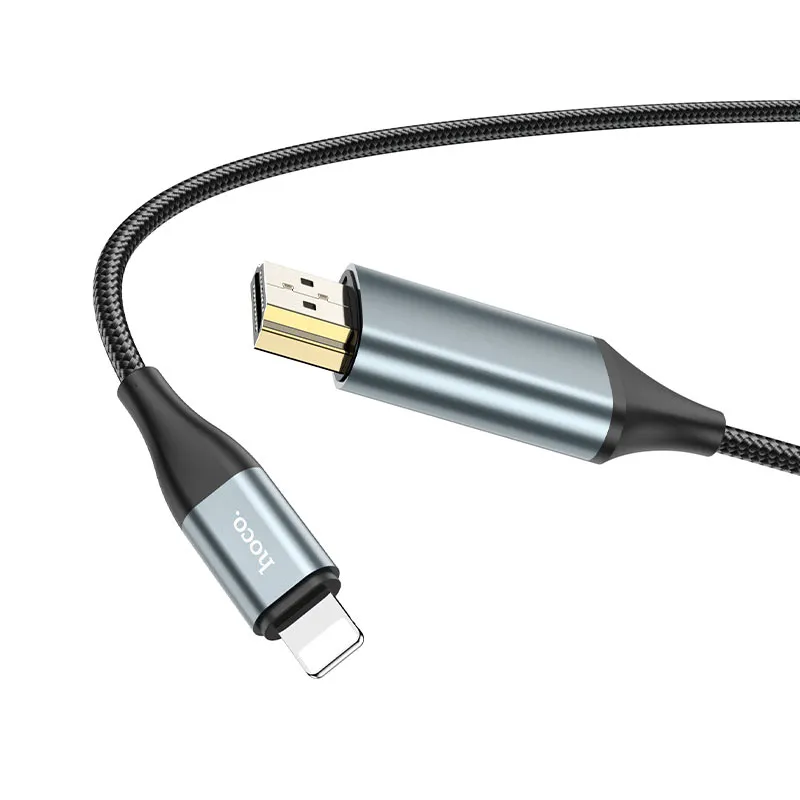 Hoco. UA15 On-Screen Braided Cable For iPhone To HDTV Audio & Video HD Cable Adapter 2m