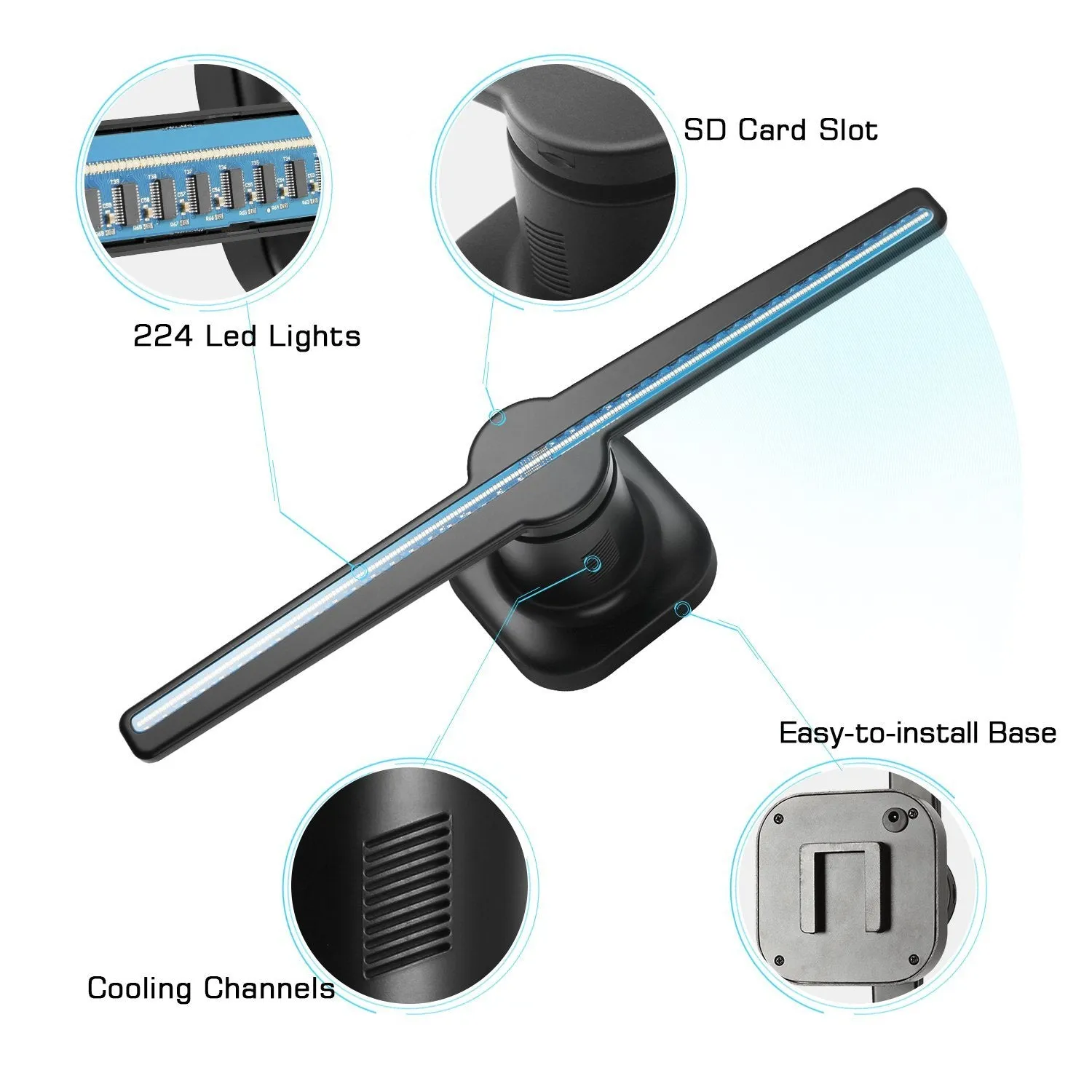 HoloMid™ 3D Holographic Air Fan Display