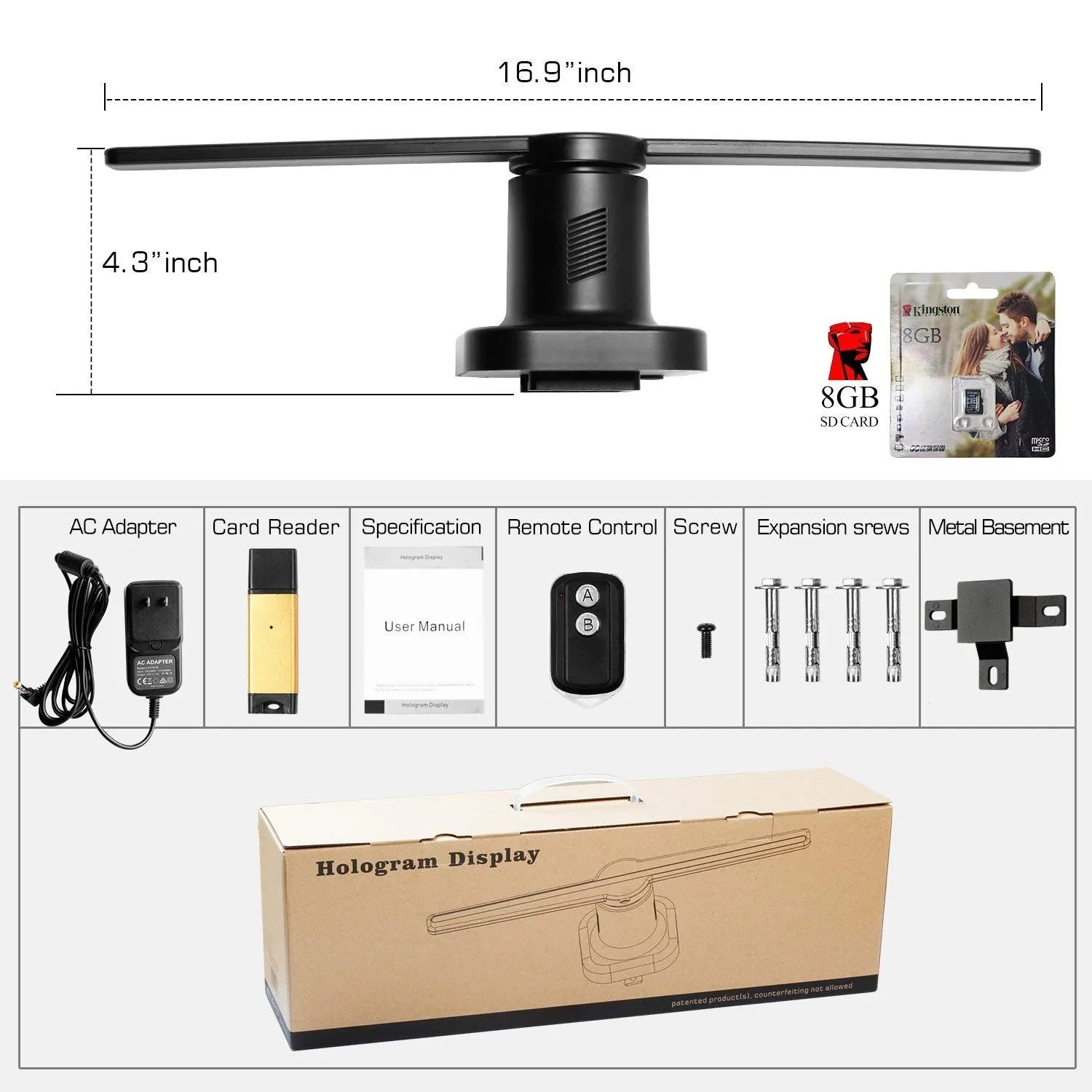 HoloMid™ 3D Holographic Air Fan Display