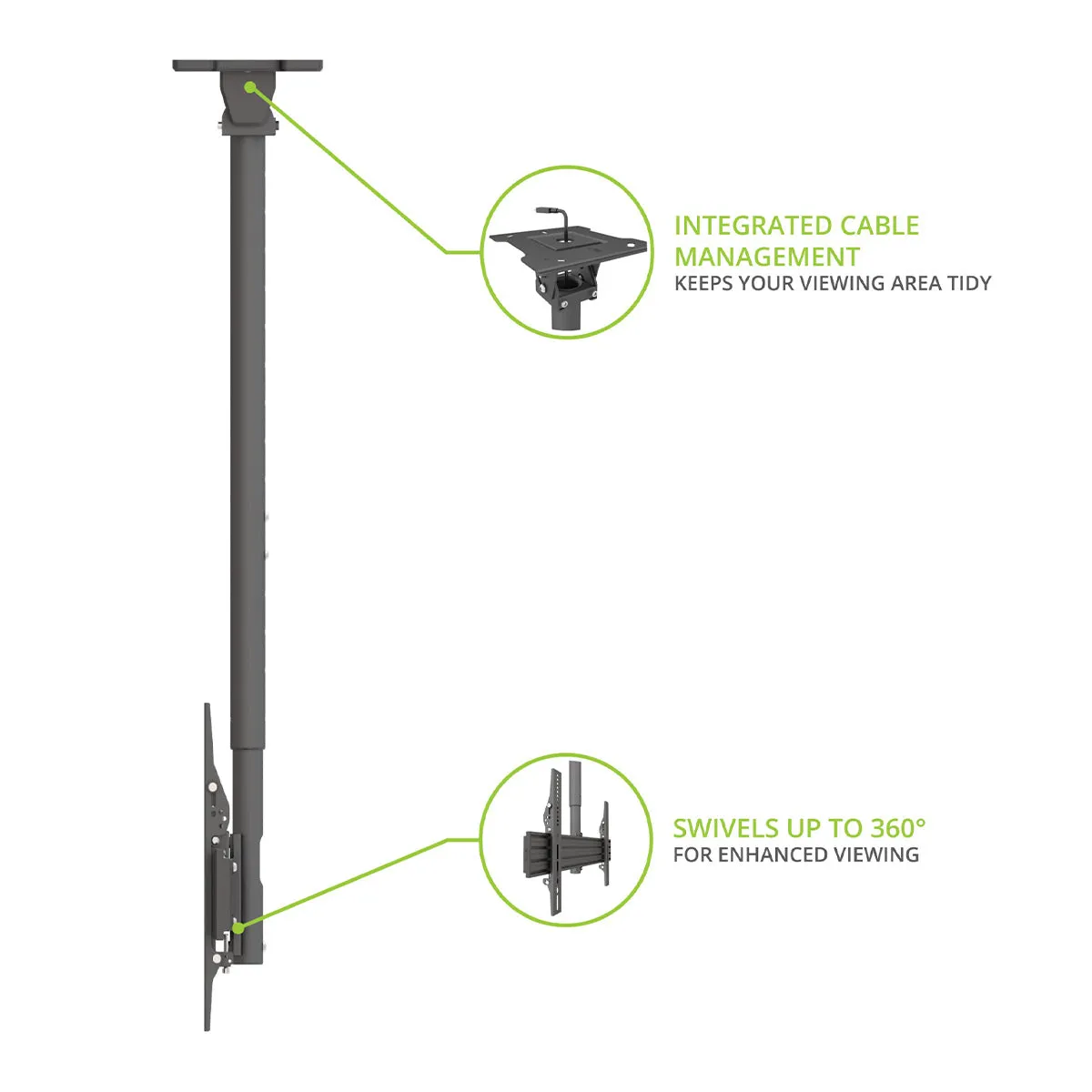 Kanto CM600SG Stainless Steel Full-Motion Outdoor Ceiling Mount for 37" - 70" TVs