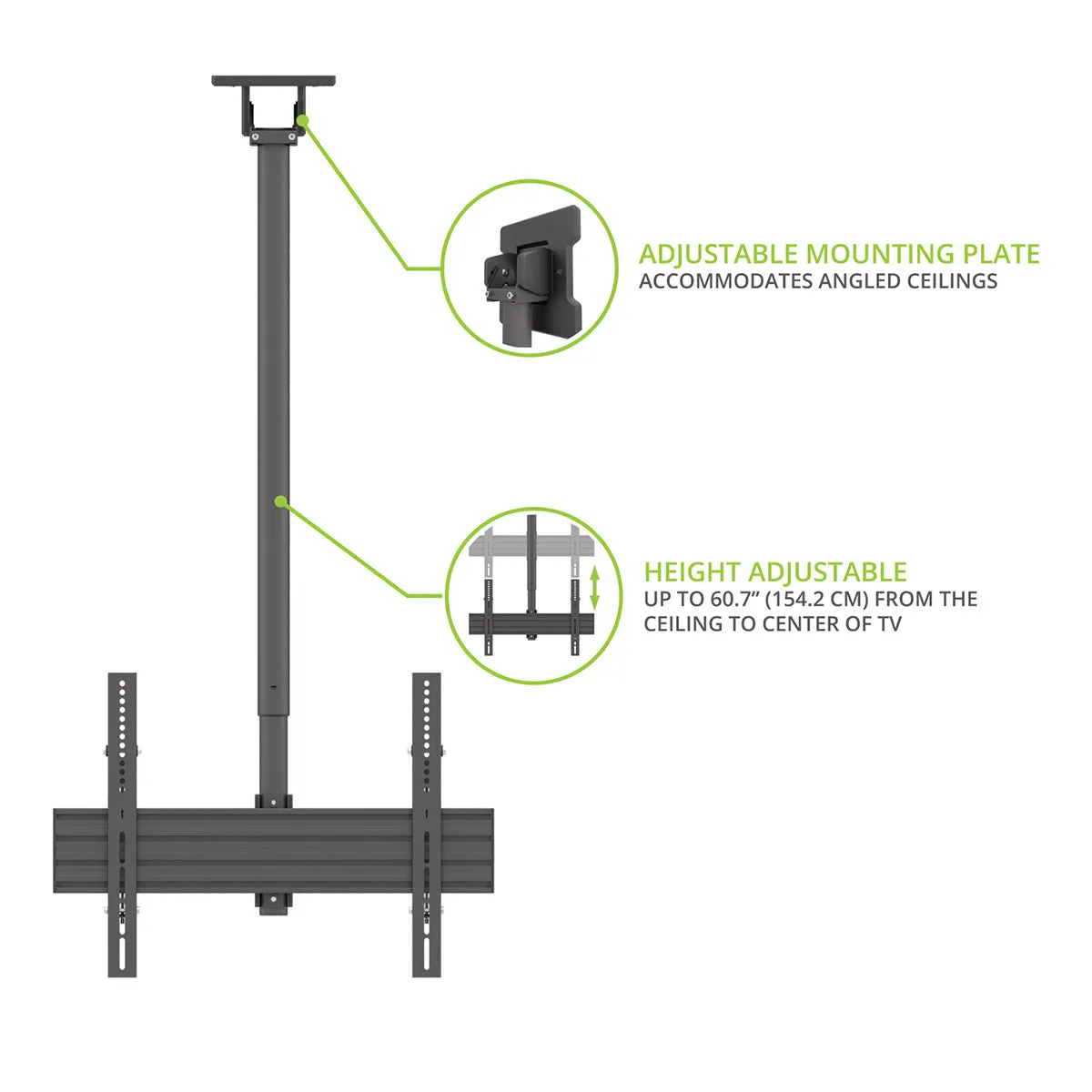 Kanto CM600SG Stainless Steel Full-Motion Outdoor Ceiling Mount for 37" - 70" TVs