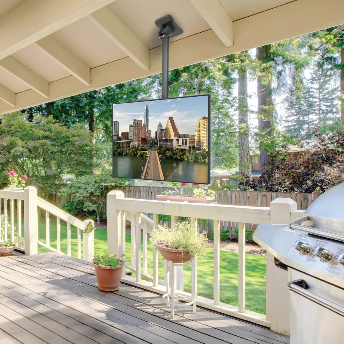 Kanto CM600SG Stainless Steel Full-Motion Outdoor Ceiling Mount for 37" - 70" TVs