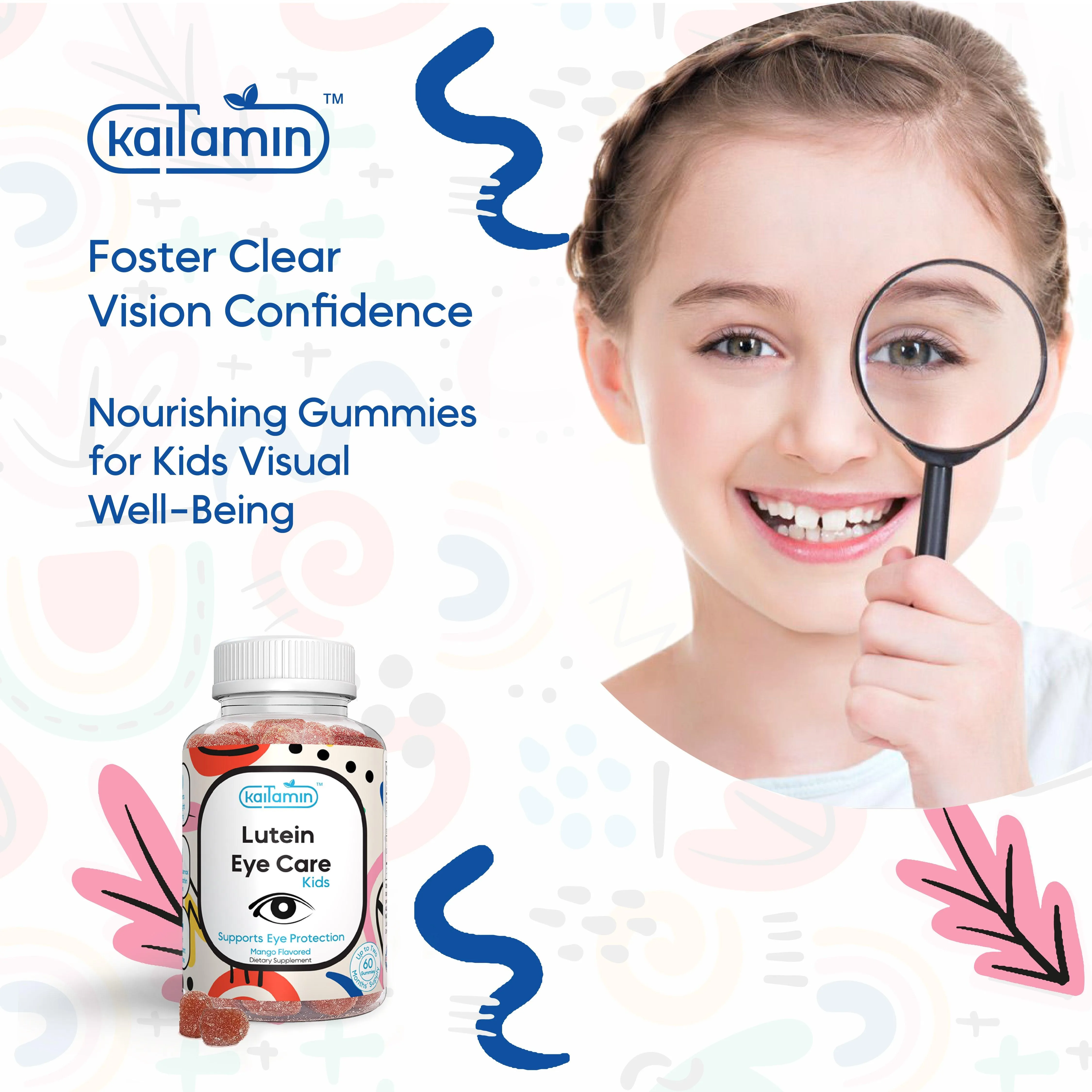 Kids Lutein Gummy - Lutein Eye Supplements for Kids - 60 Gummies