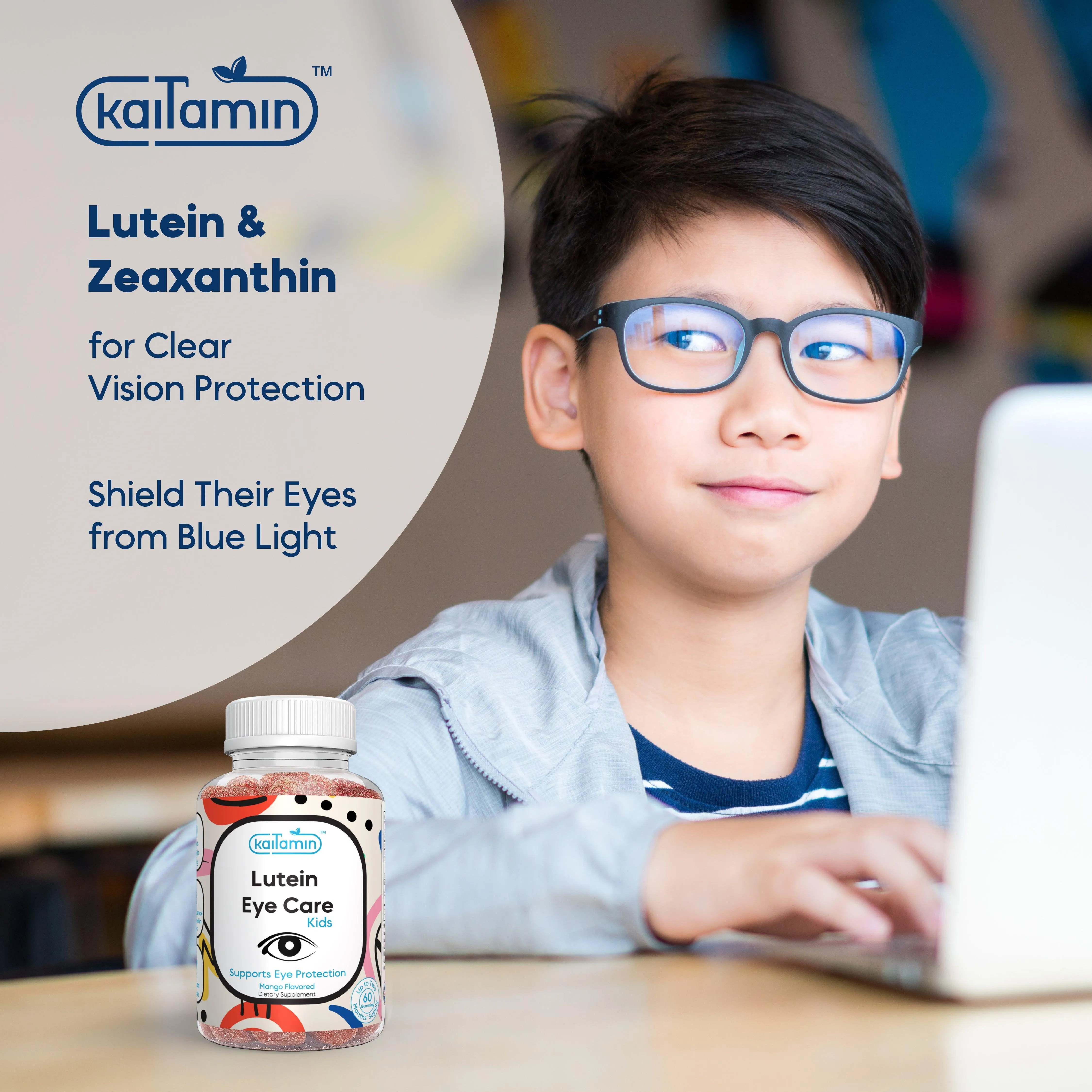 Kids Lutein Gummy - Lutein Eye Supplements for Kids - 60 Gummies