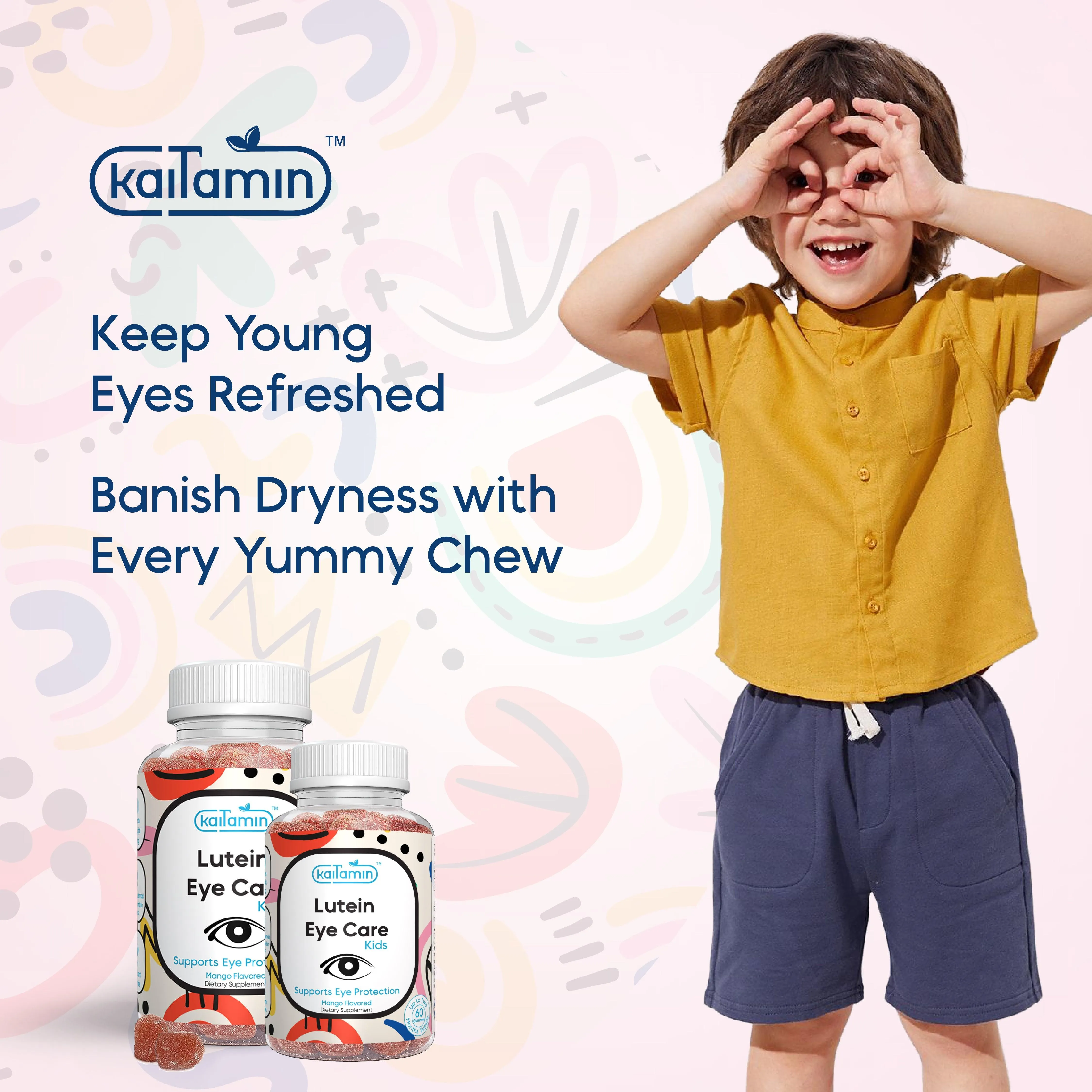 Kids Lutein Gummy - Lutein Eye Supplements for Kids - 60 Gummies