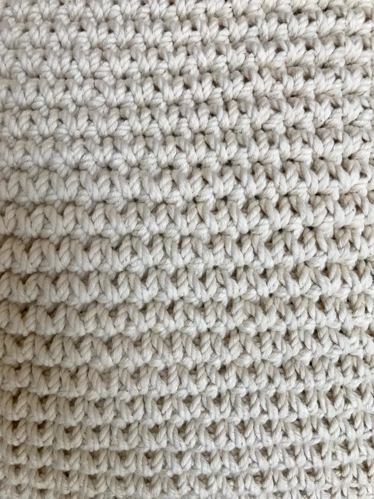 Knitted Macrame Cushion With Shell Lines & Fringes