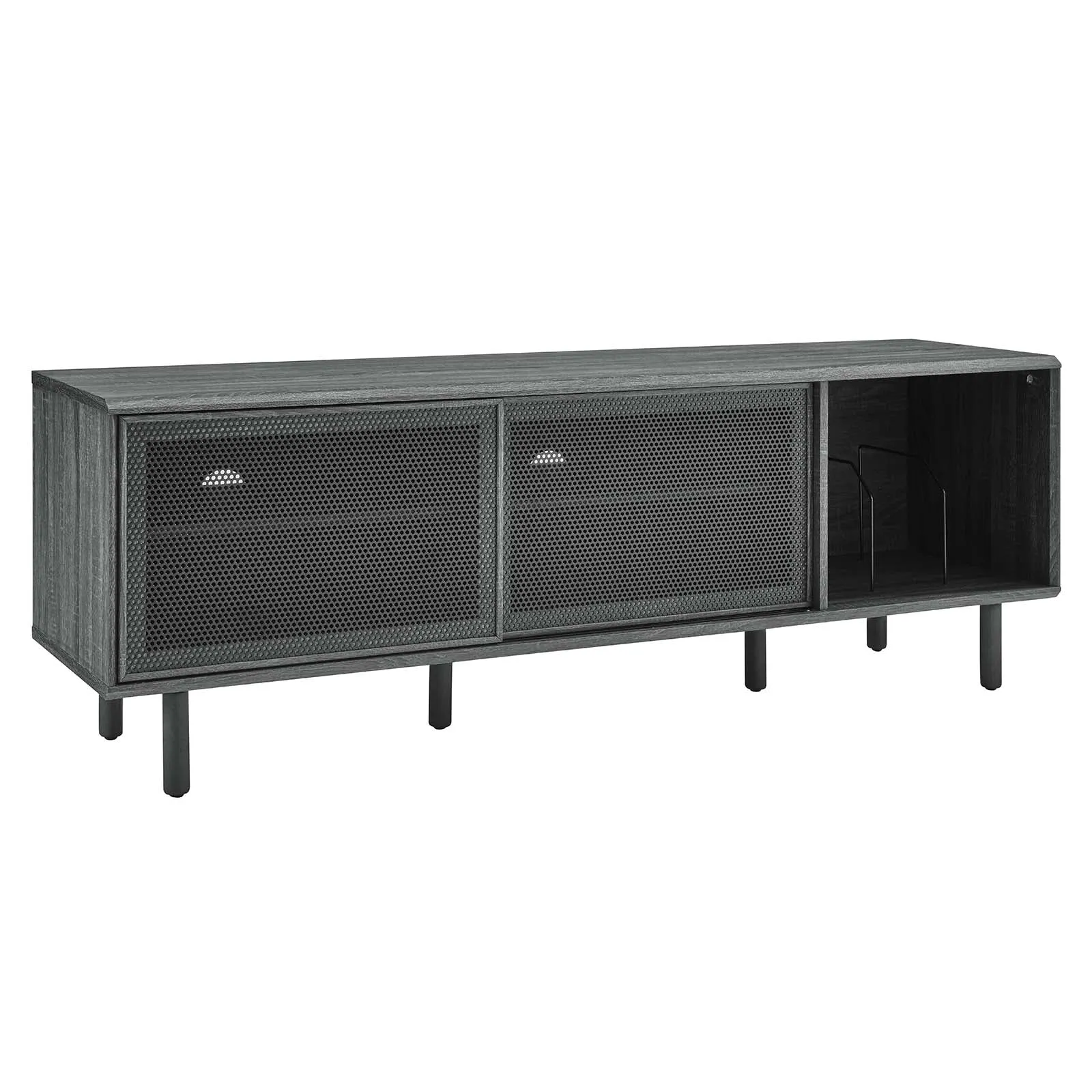 Kurtis 67" TV and Vinyl Record Stand Charcoal EEI-6236-CHA