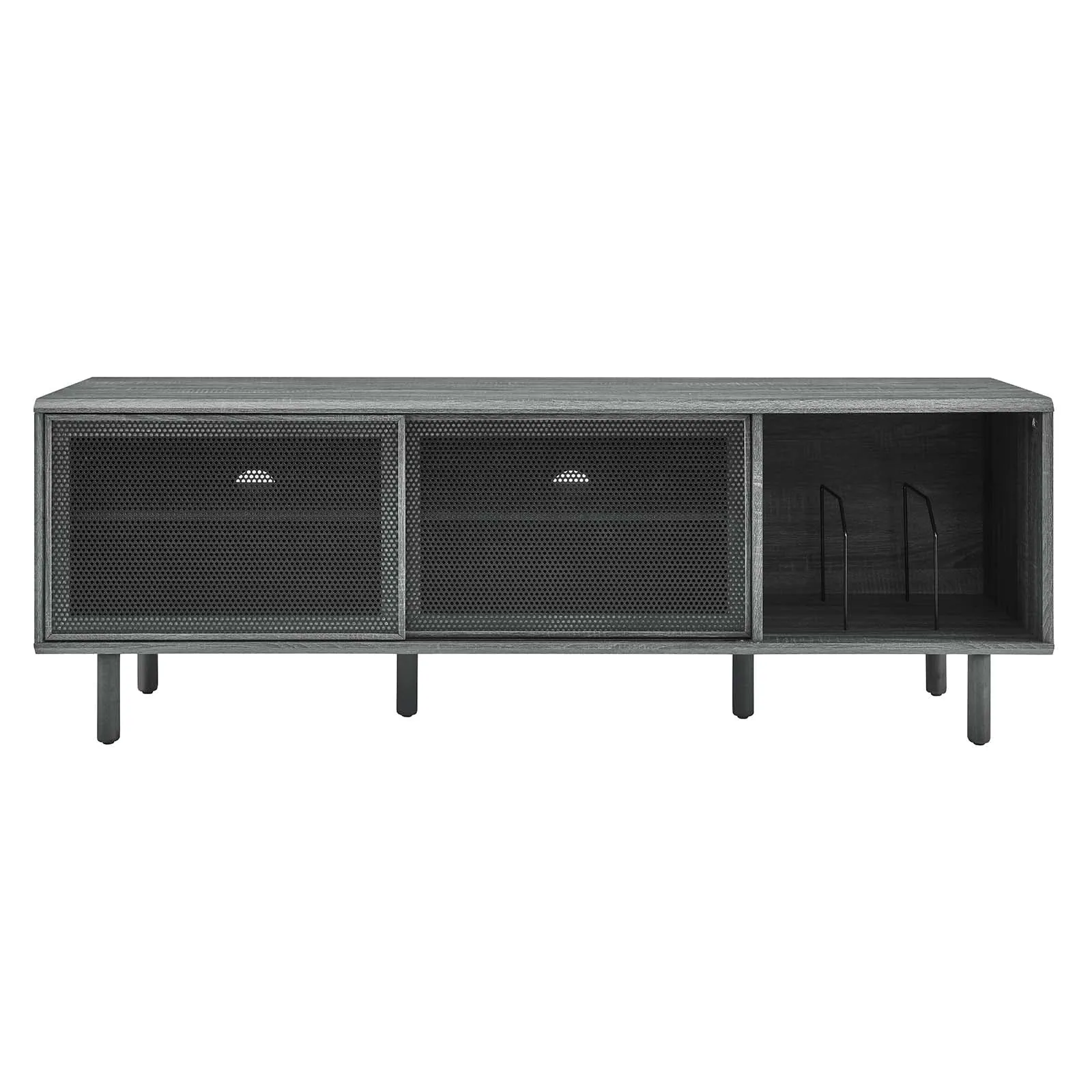 Kurtis 67" TV and Vinyl Record Stand Charcoal EEI-6236-CHA
