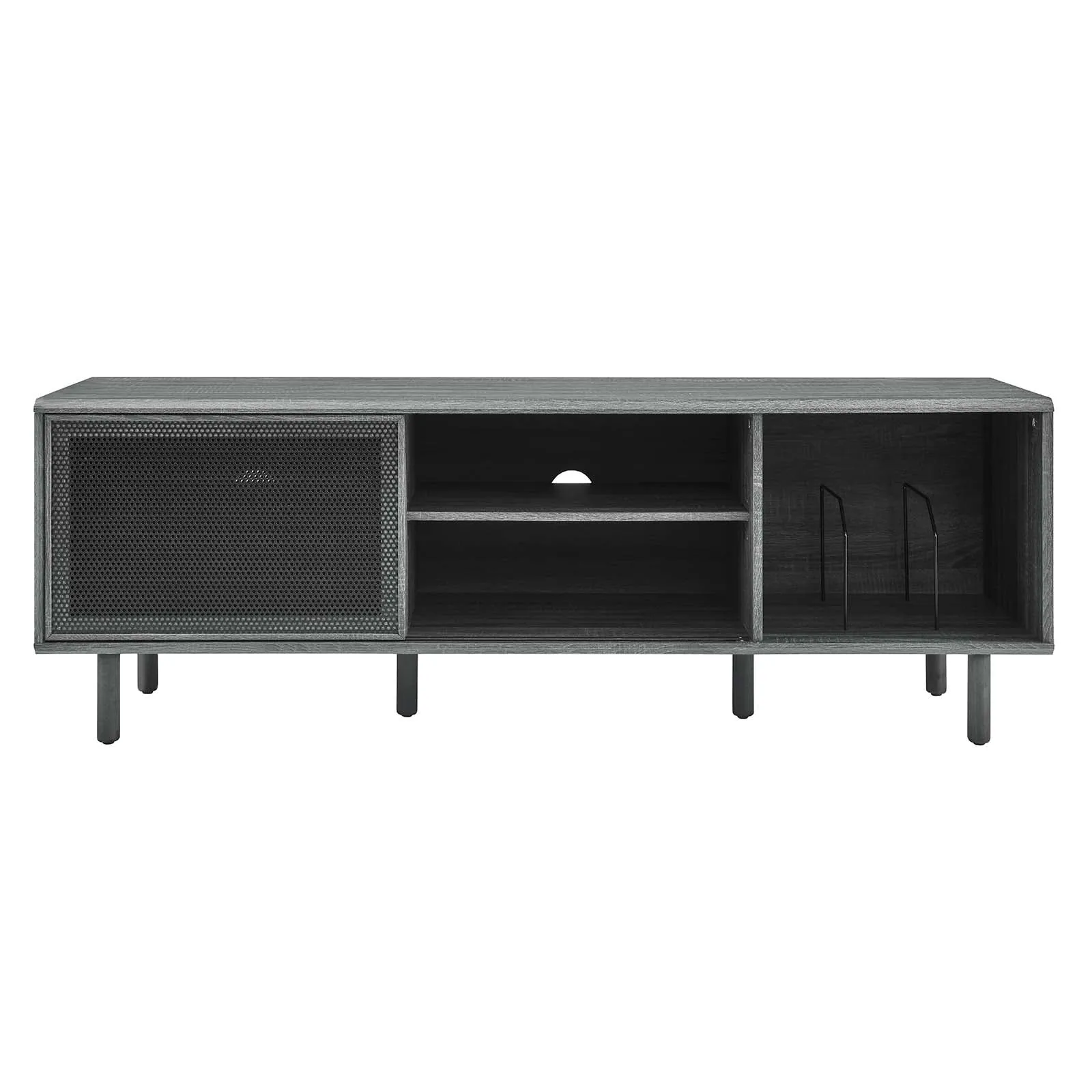 Kurtis 67" TV and Vinyl Record Stand Charcoal EEI-6236-CHA