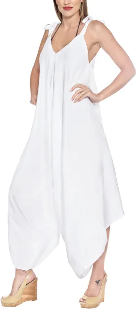 LA LEELA Beach Dress Solid Strapless Cover Up Skirt Party OSFM 14-16  White_3428