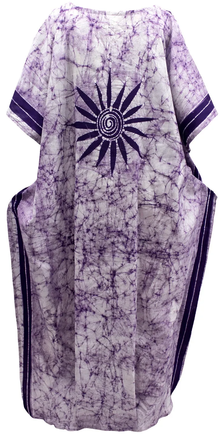 LA LEELA Lounge Caftan Cotton Batik Summer Wear Girls OSFM 14-18 [L-2X] Violet_3559