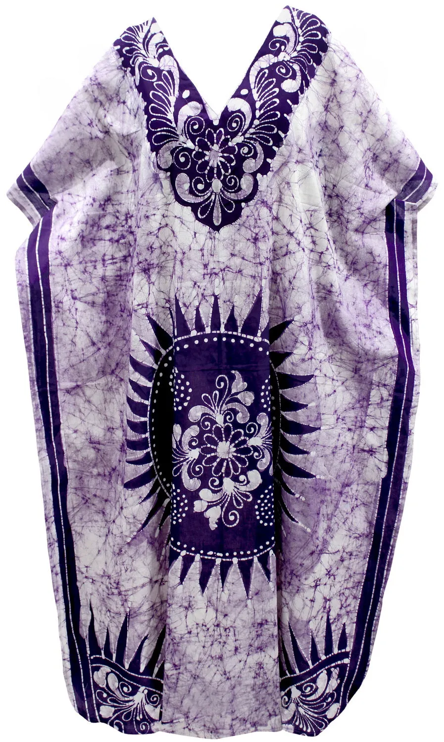 LA LEELA Lounge Caftan Cotton Batik Summer Wear Girls OSFM 14-18 [L-2X] Violet_3559