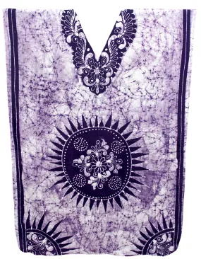 LA LEELA Lounge Caftan Cotton Batik Summer Wear Girls OSFM 14-18 [L-2X] Violet_3559