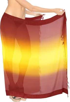 La Leela Women's Bikini Beach Wrap Hawaiian Sarong Swimming Suit Bathing Pareo Beachwear Valentines Day Dress Cover up Long 78"x42" Red 911551