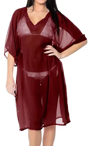 LA LEELA Womens Boho Beach Casual wear Smoked Swing Tube Sun Dress Printed