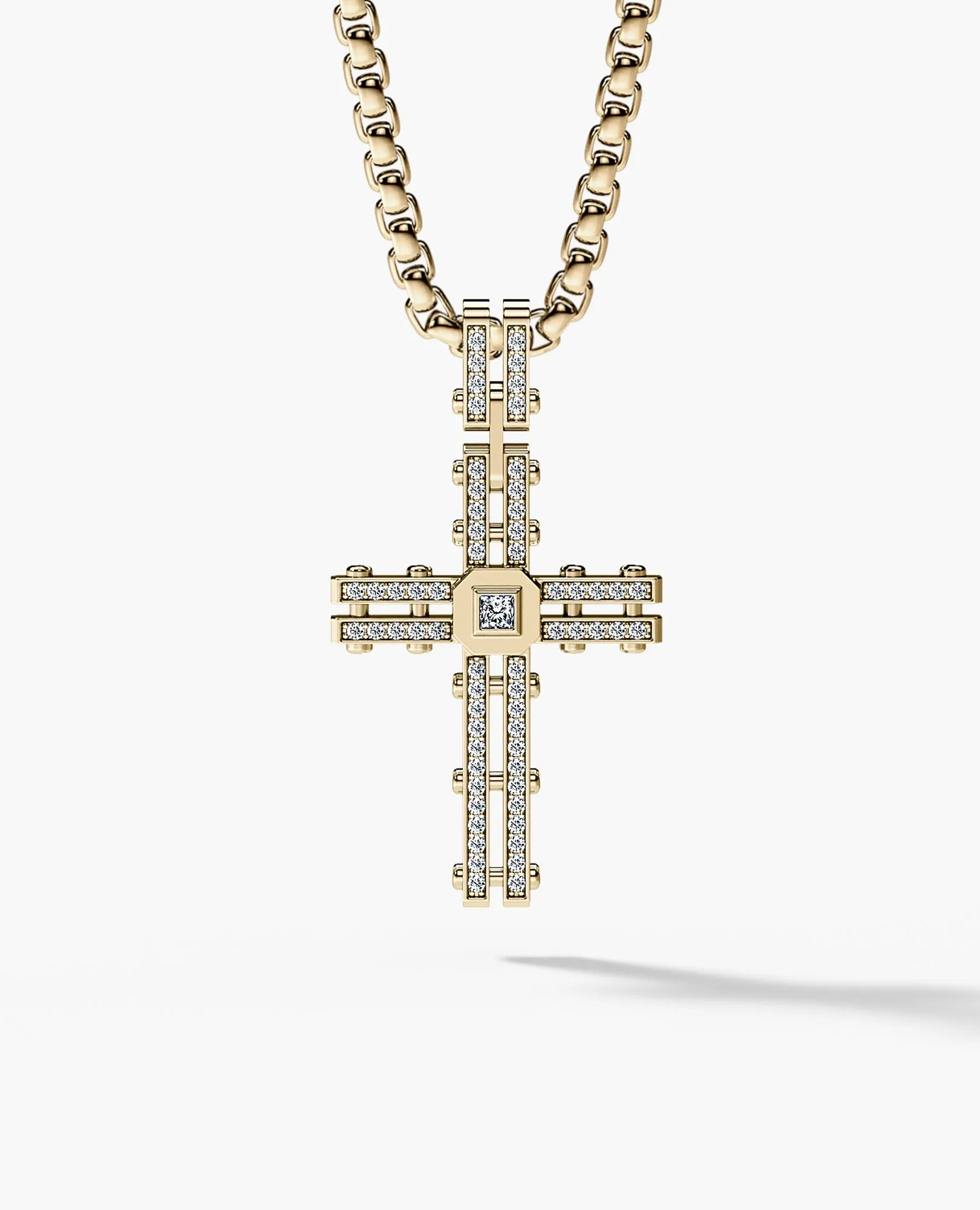LA PAZ Cross Pendant in Gold with 0.20ct Diamonds