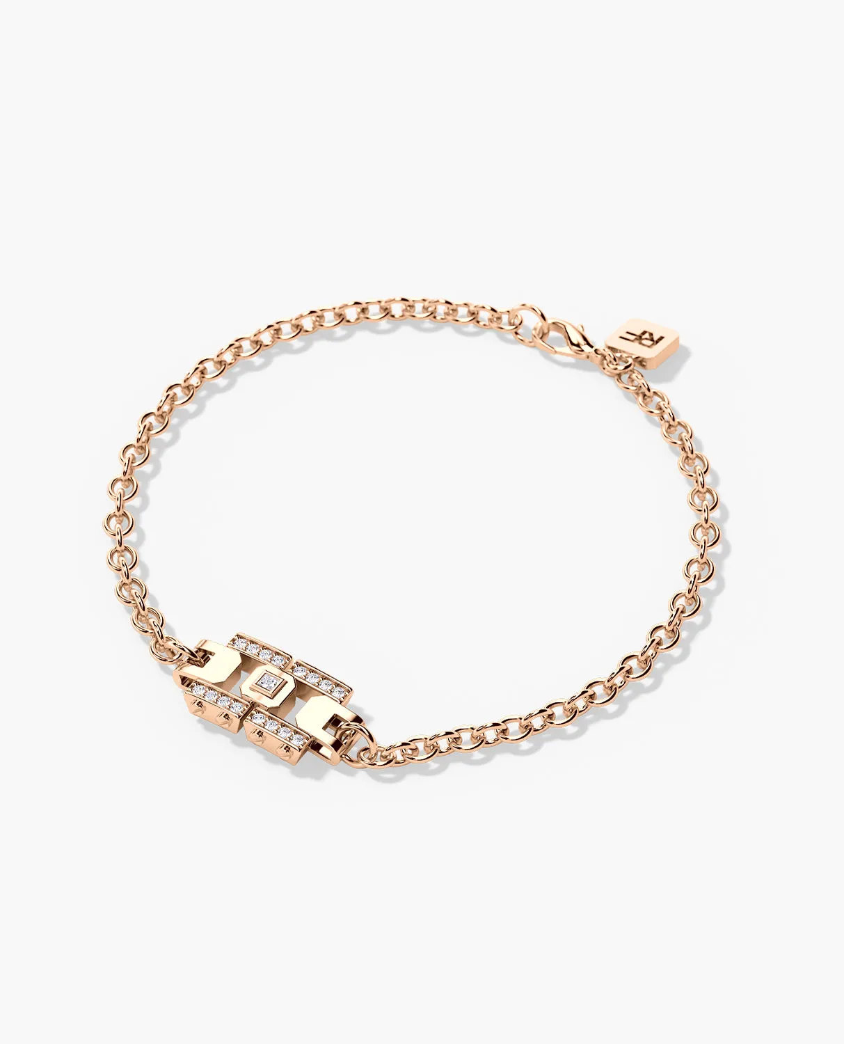 LA PAZ Gold Charm Bracelet with 0.20ct Diamonds