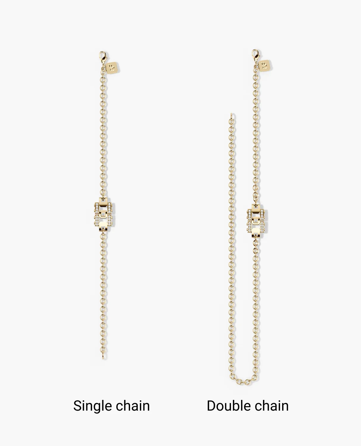 LA PAZ Gold Charm Bracelet with 0.20ct Diamonds