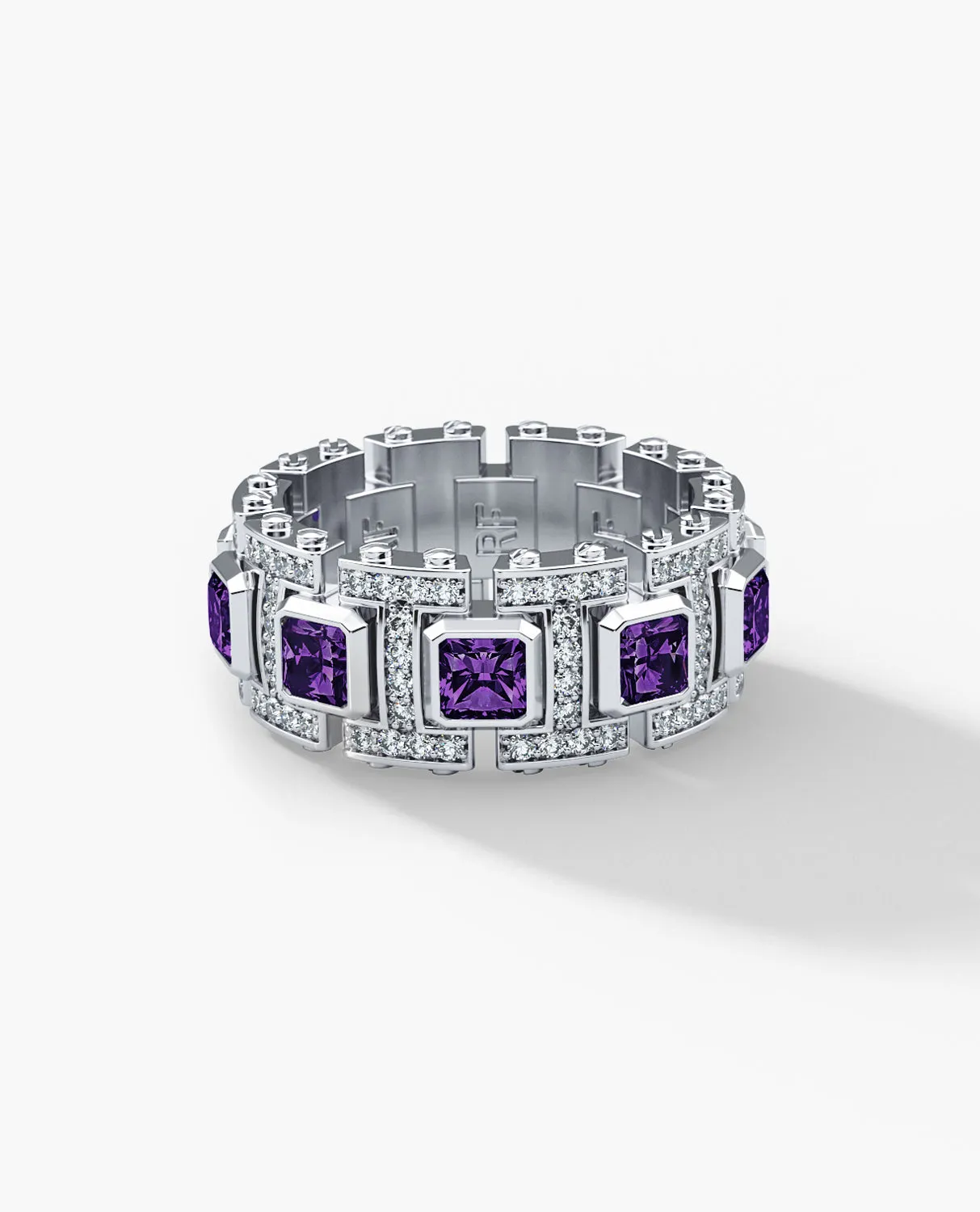 LA PAZ Gold Ring with 4.70ct Amethysts and Diamonds