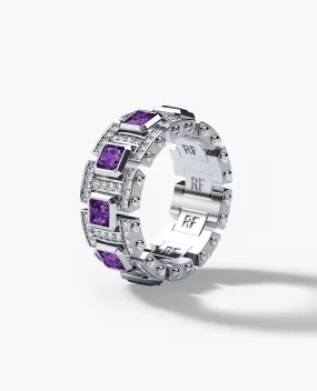 LA PAZ Gold Ring with 4.70ct Amethysts and Diamonds