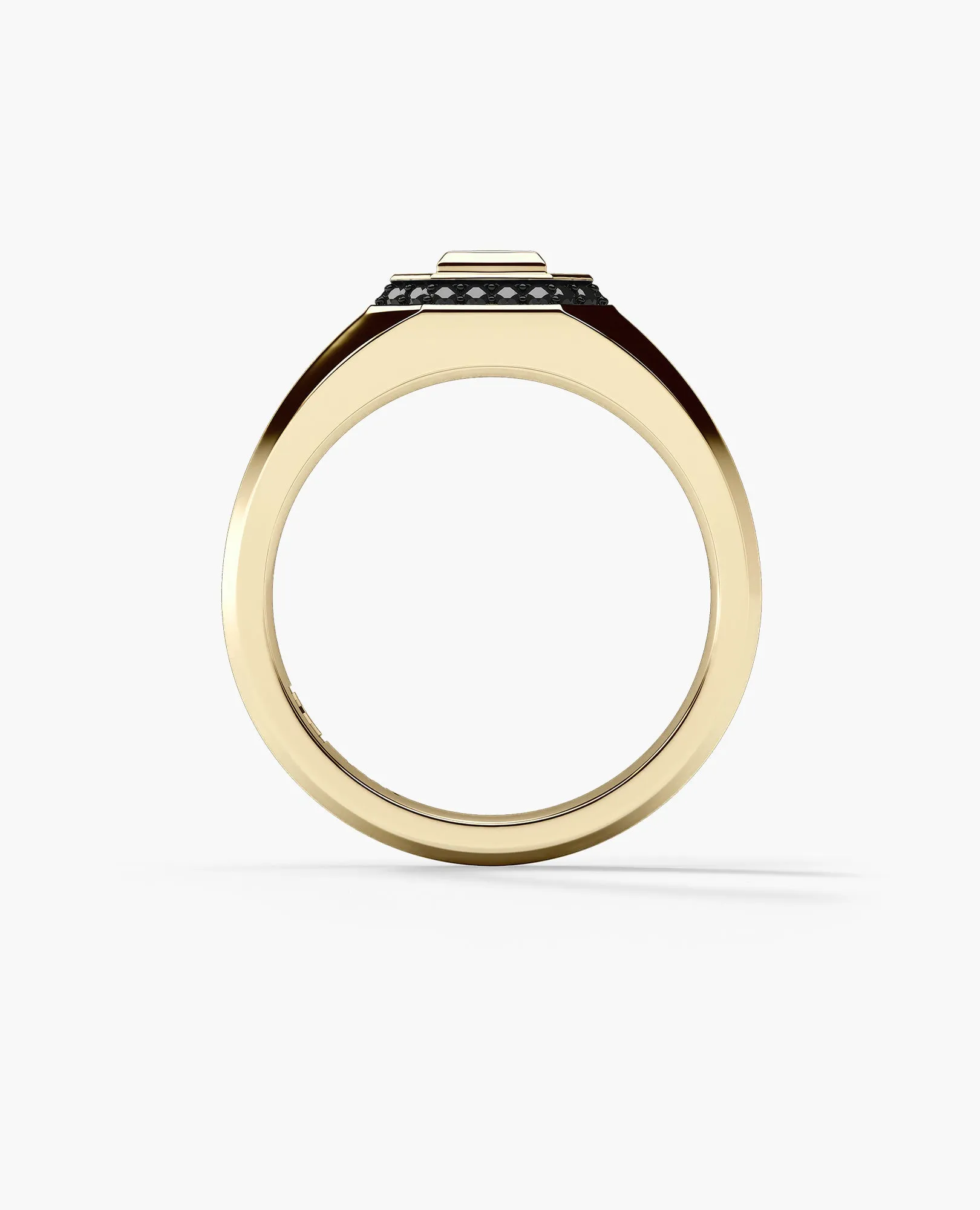 LA PAZ Gold Signet Ring with 0.20ct Black Diamonds