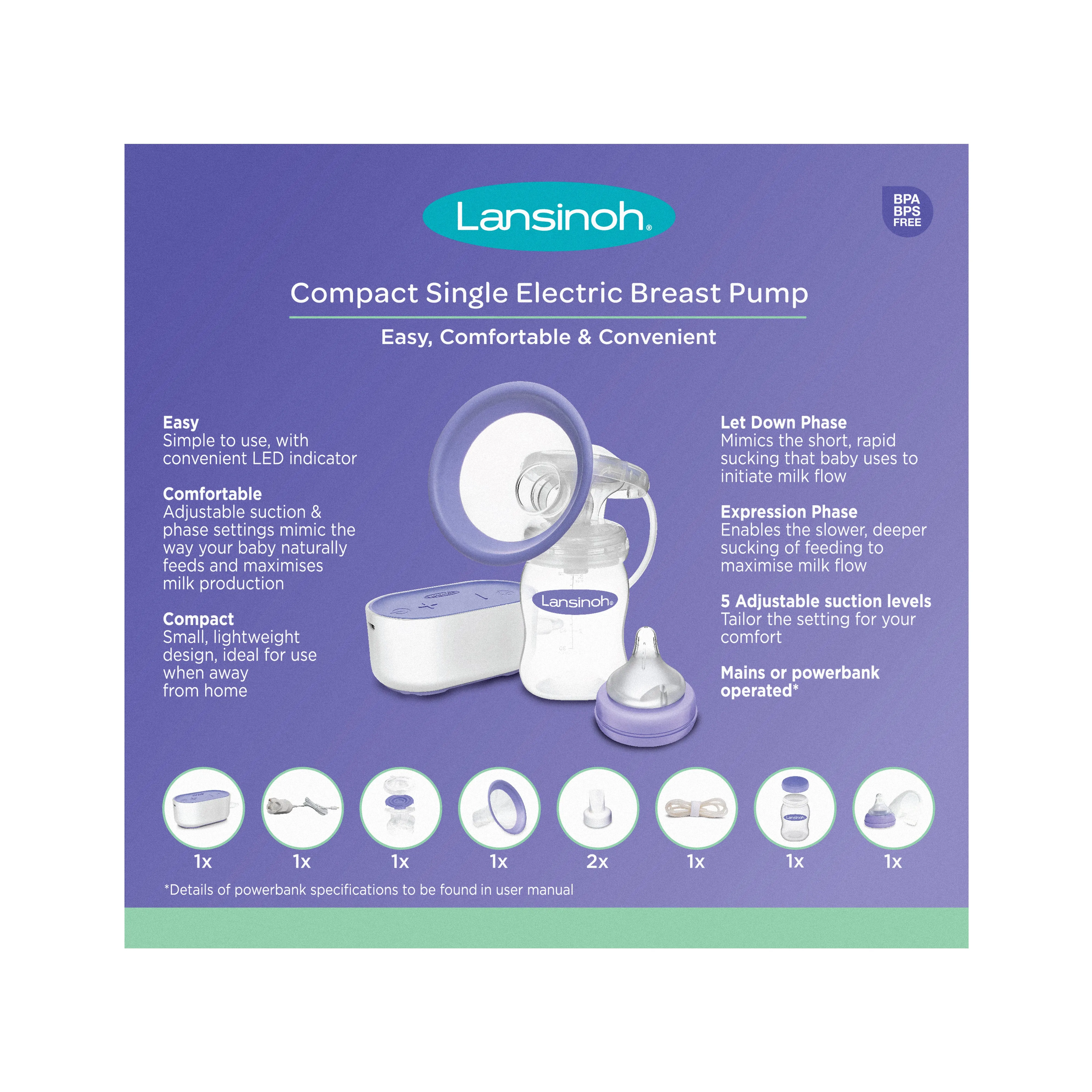 Lansinoh Breast Pump Compact Single Electric